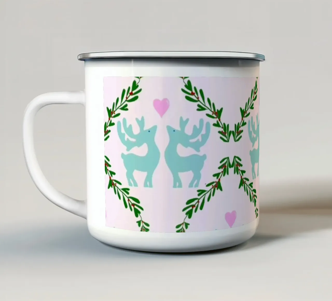 HirschgeWeihnachten hell tazza in smalto da Miris bunte Modewelt