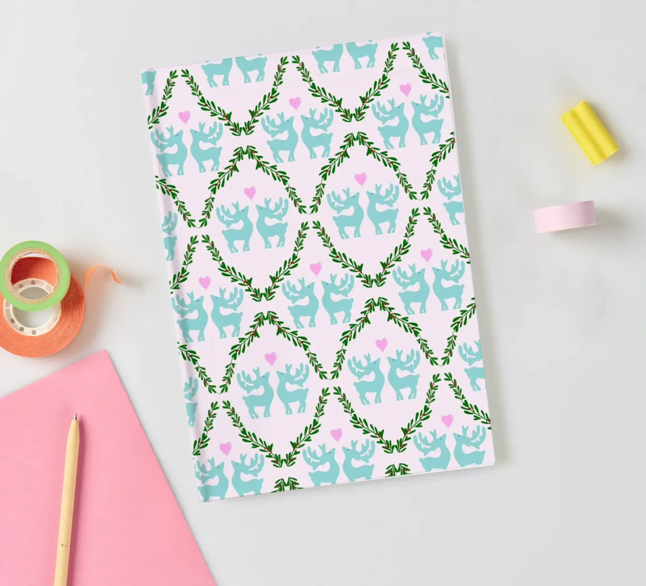 HirschgeWeihnachten hell notebook by Miris bunte Modewelt