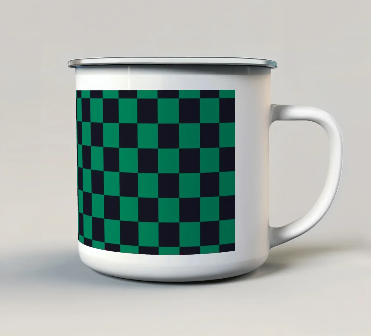 Check Green tazza in smalto da Studio ROSAGRAU