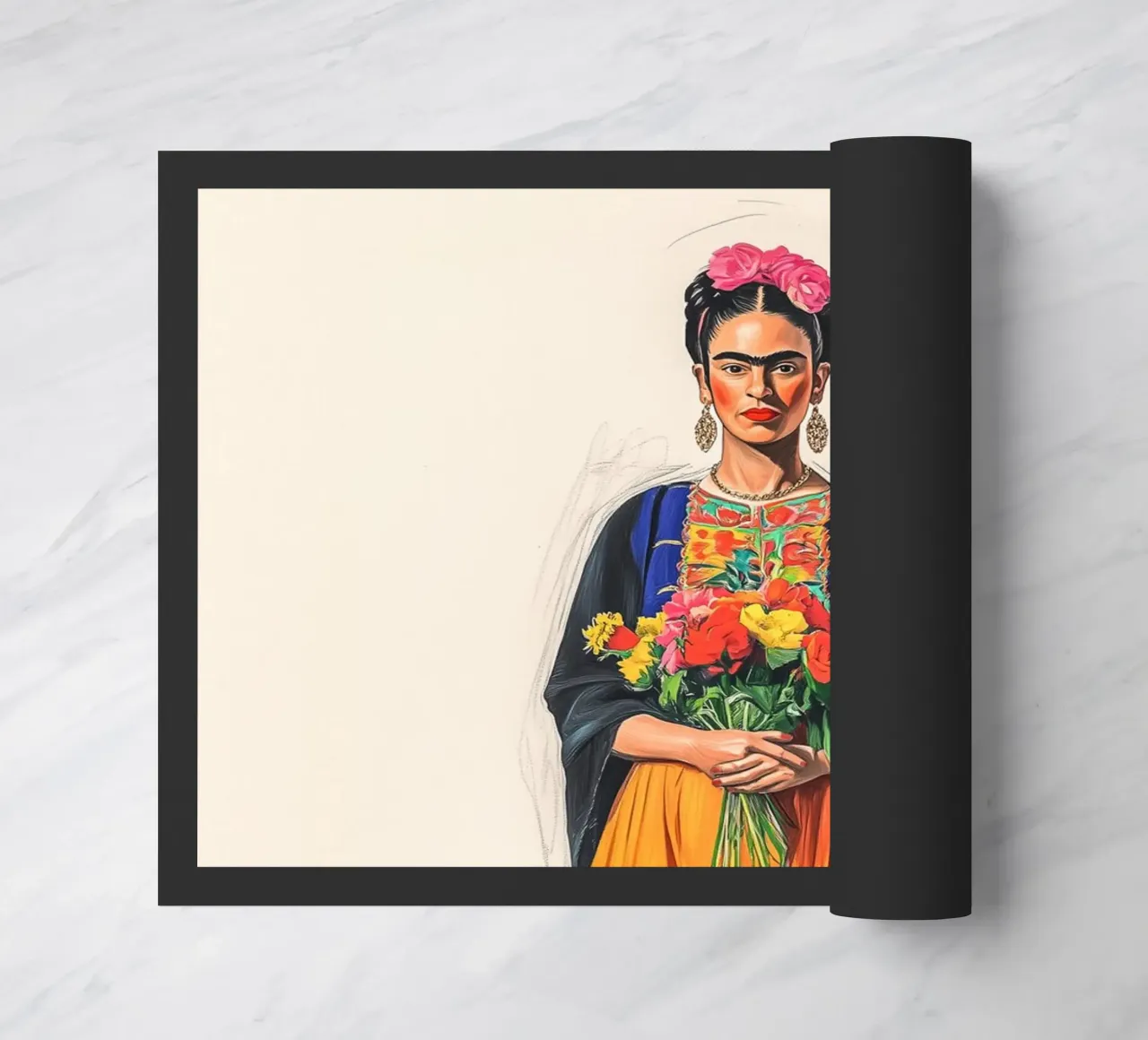 Frida Mexican folklore doormat by Carinaprint
