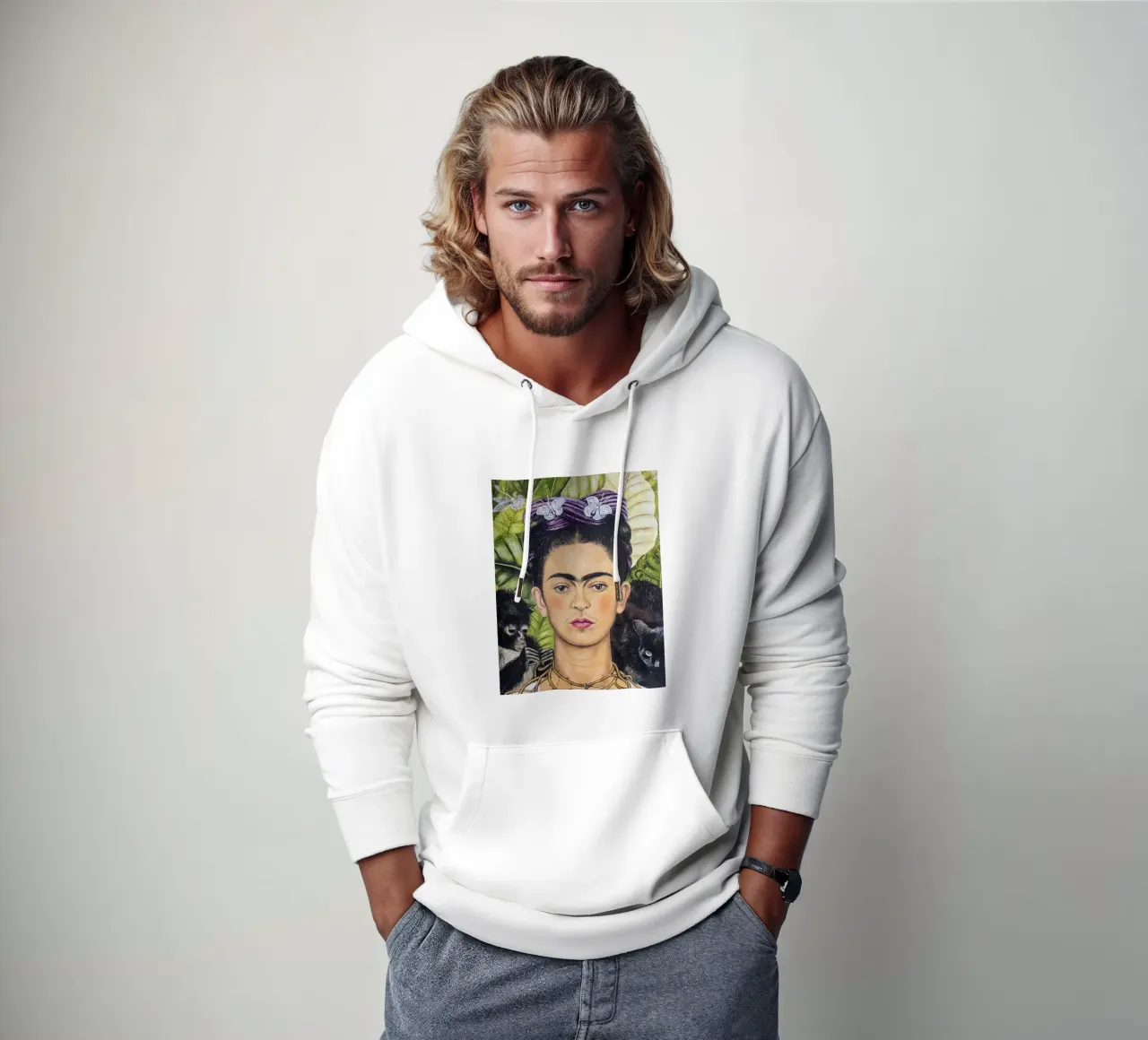 Frida con spine e scimmia felpa con cappuccio da Carinaprint
