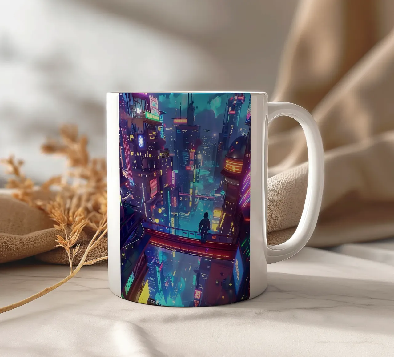 Cyber ​​Age poster design tazza in ceramica da Manzwrobe