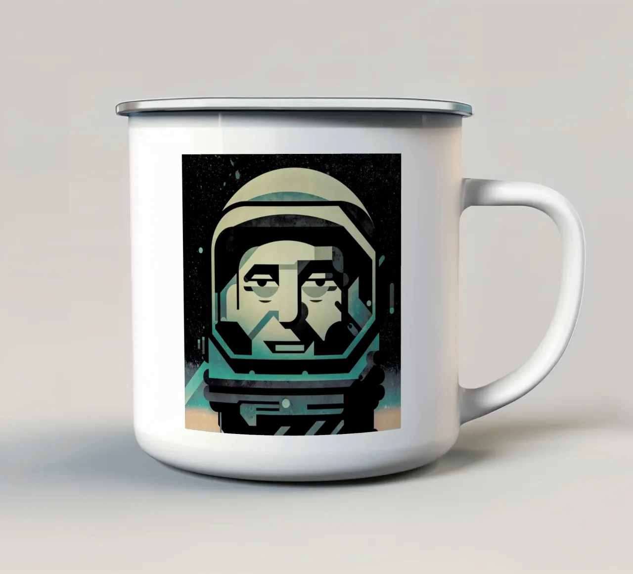 Mercury Emaille Tasse von Antony Squizzato