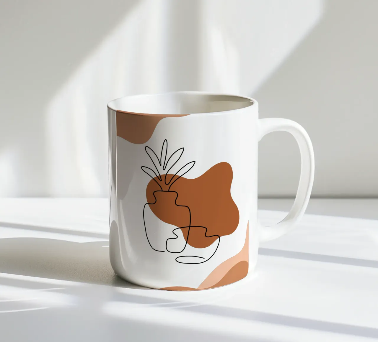 Fiori boho semplici e minimalisti tazza in ceramica da YSV MINIMALIST