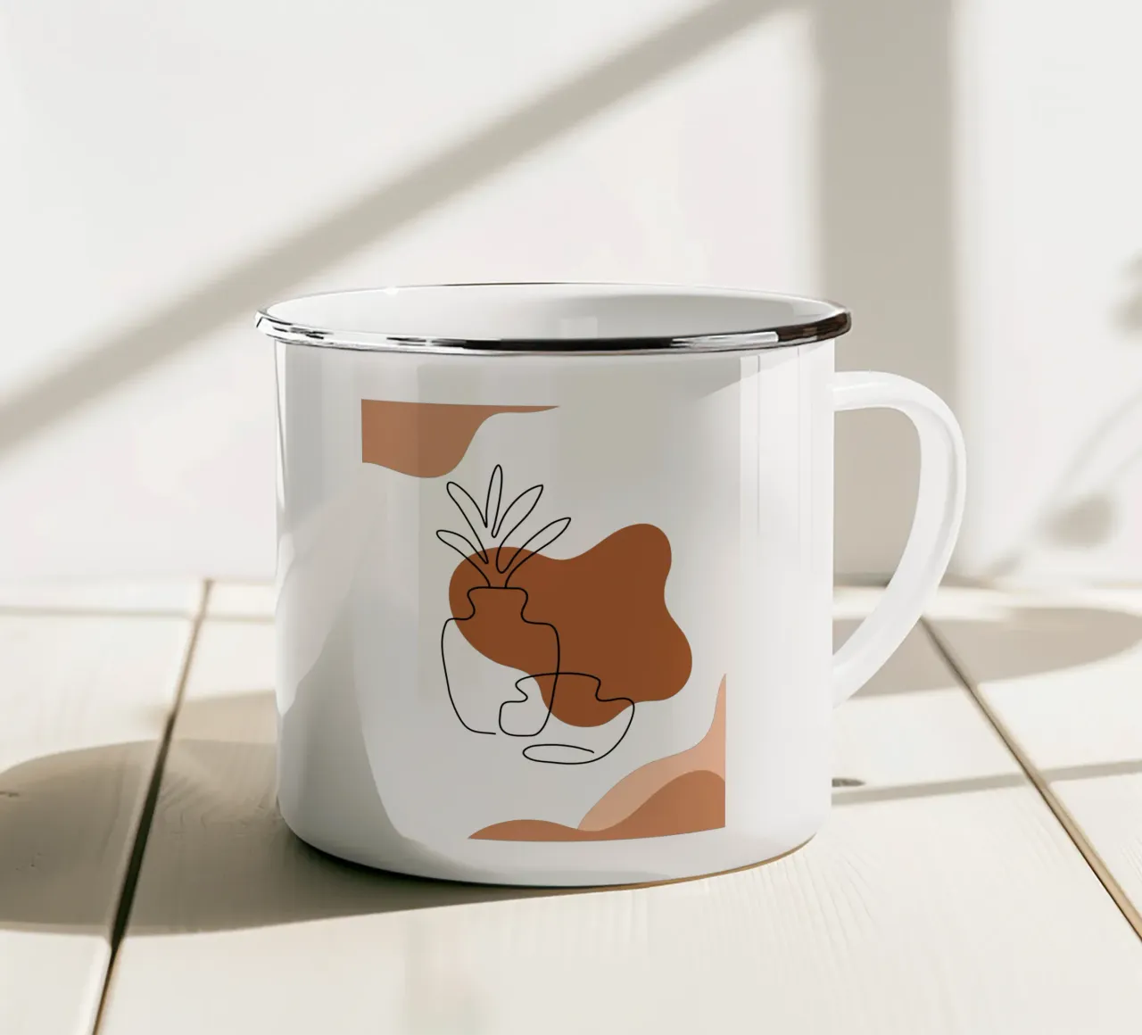 Fiori boho semplici e minimalisti tazza in smalto da YSV MINIMALIST