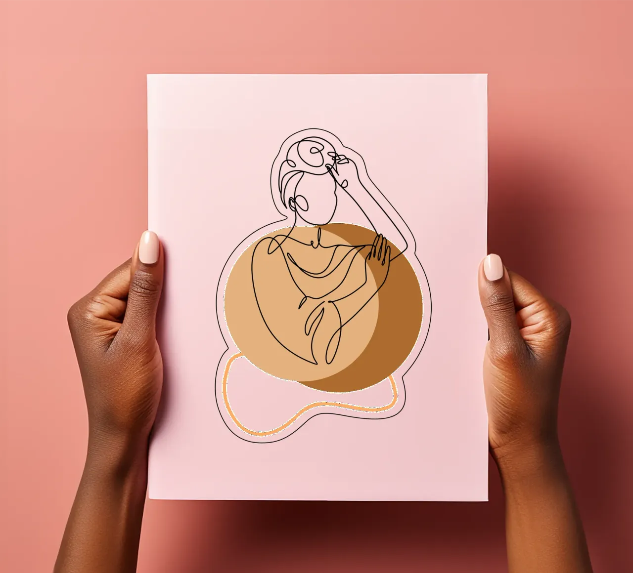 Donna boho semplice e minimalista foglio adesivo da YSV MINIMALIST