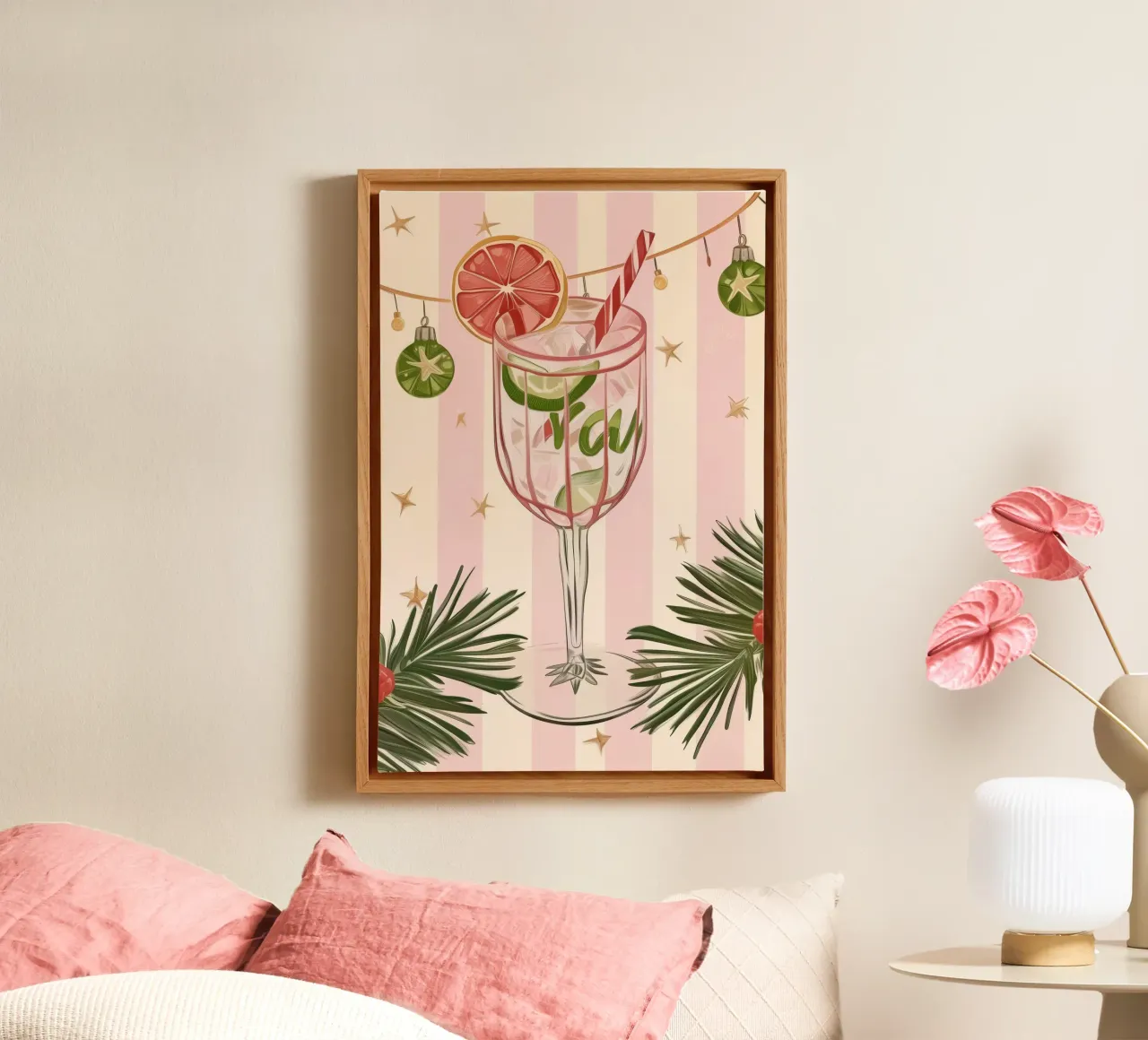 Feestelijke cocktailkunst met citrusvruchten canvas met Baklijst van Melloi Art Print