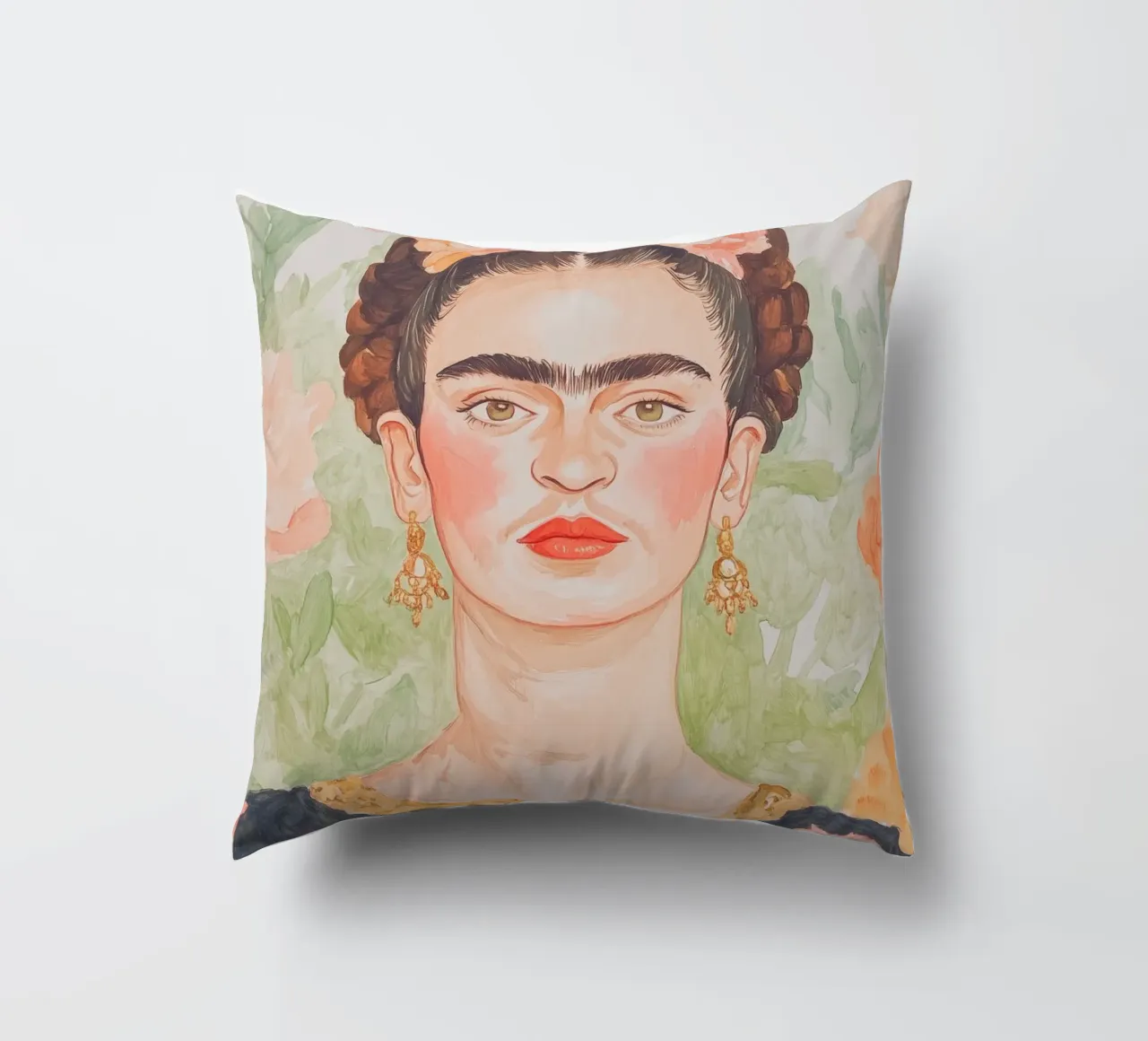 Ritratto di Frida cuscino da Melloi Art Print