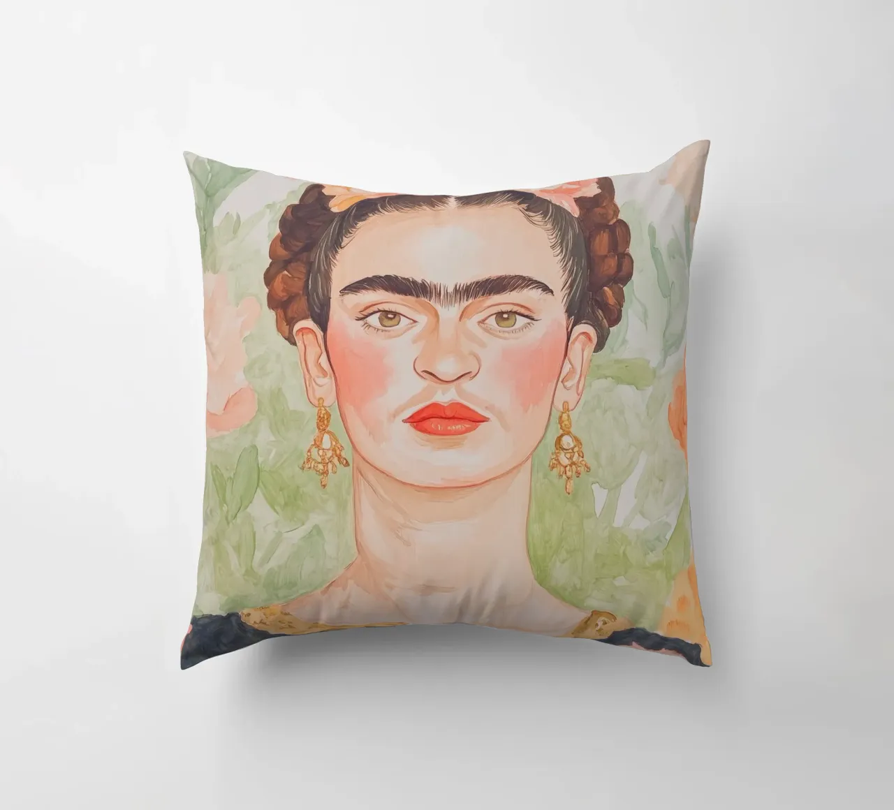 Ritratto di Frida cuscino da Melloi Art Print