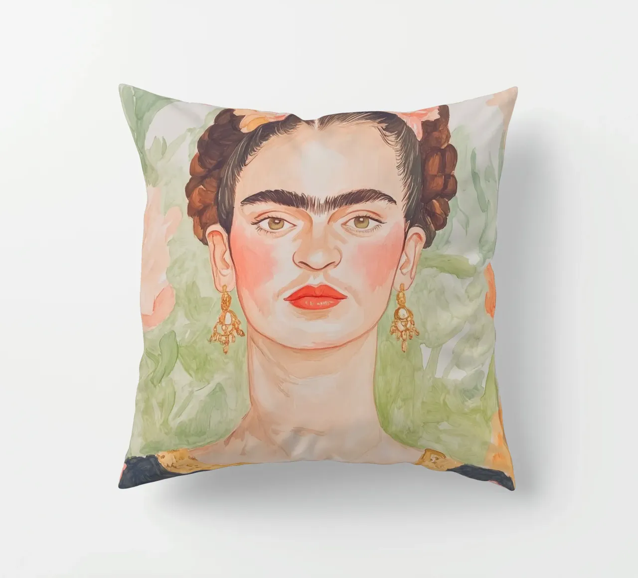 Ritratto di Frida cuscino da Melloi Art Print