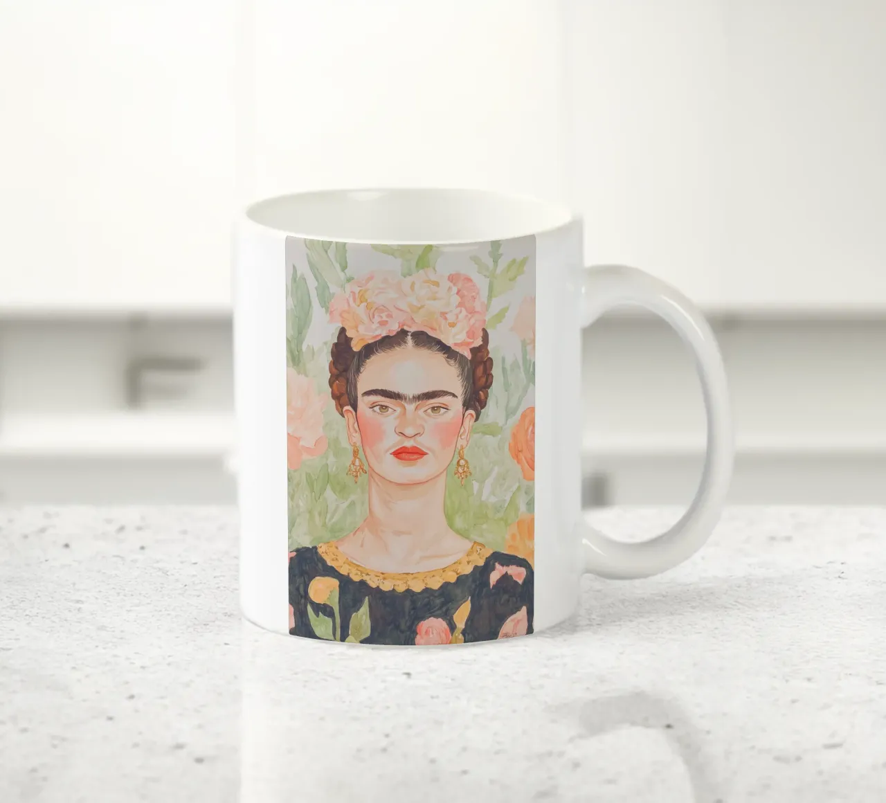 Ritratto di Frida tazza in ceramica da Melloi Art Print