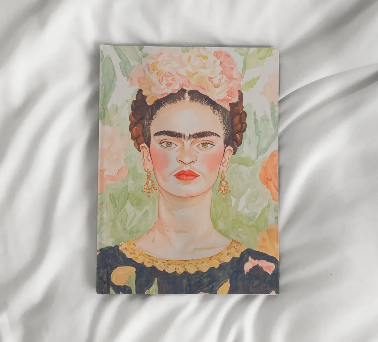 Frida Portrait Painting notebook by Melloi Art Print