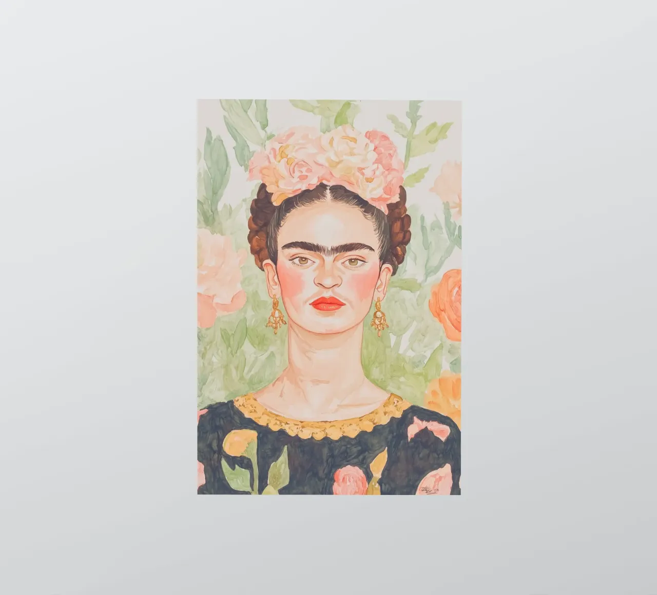 Frida Portrait Painting sticker by Melloi Art Print
