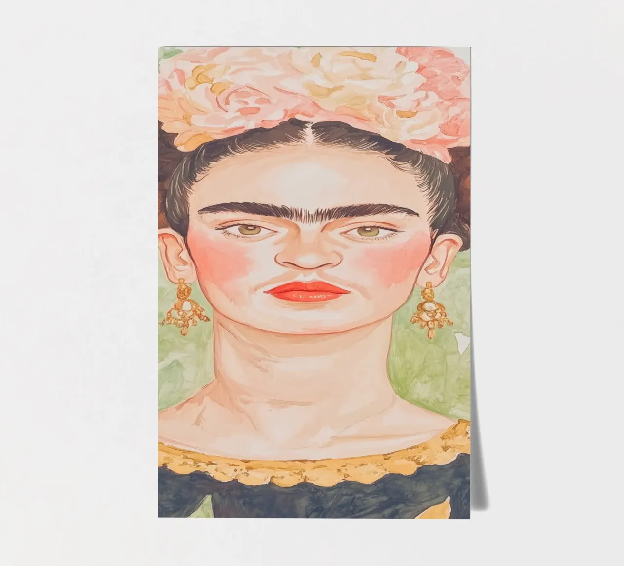 Frida Portrait Painting sticker sheet by Melloi Art Print