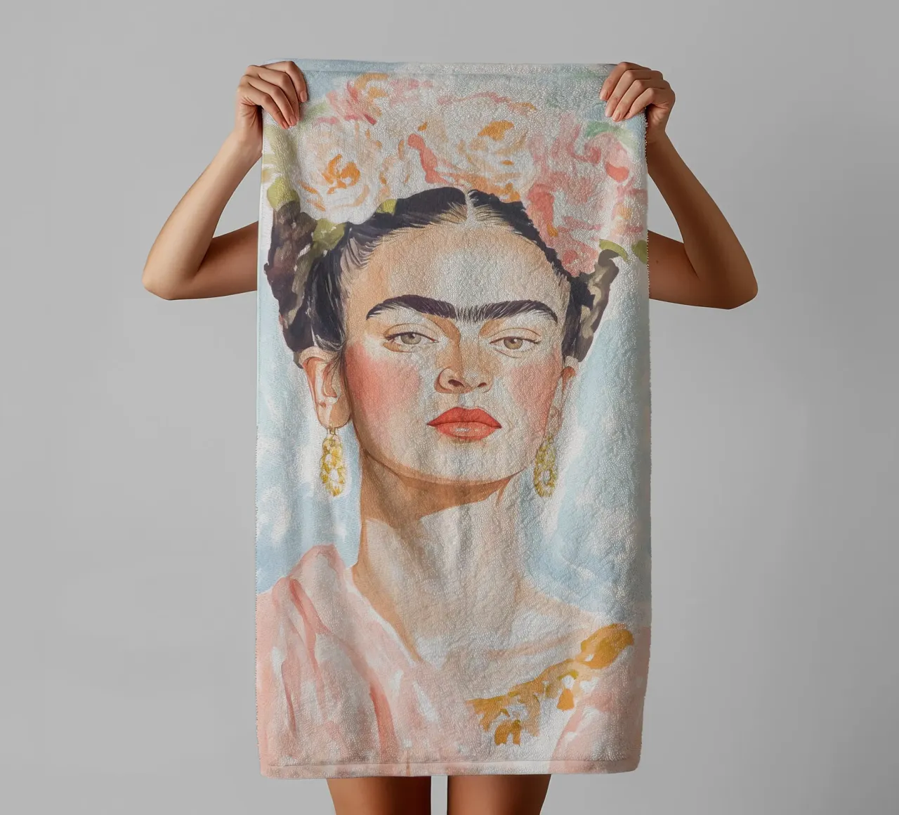 Ritratto di Frida asciugamano da bagno da Melloi Art Print
