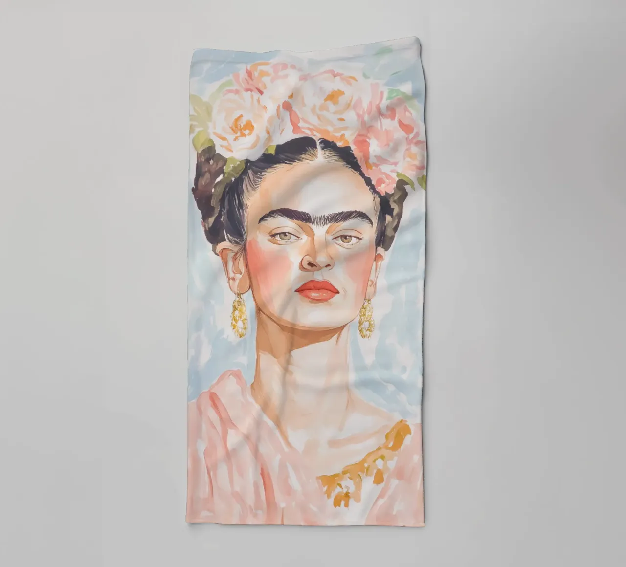 Ritratto di Frida asciugamano da bagno da Melloi Art Print