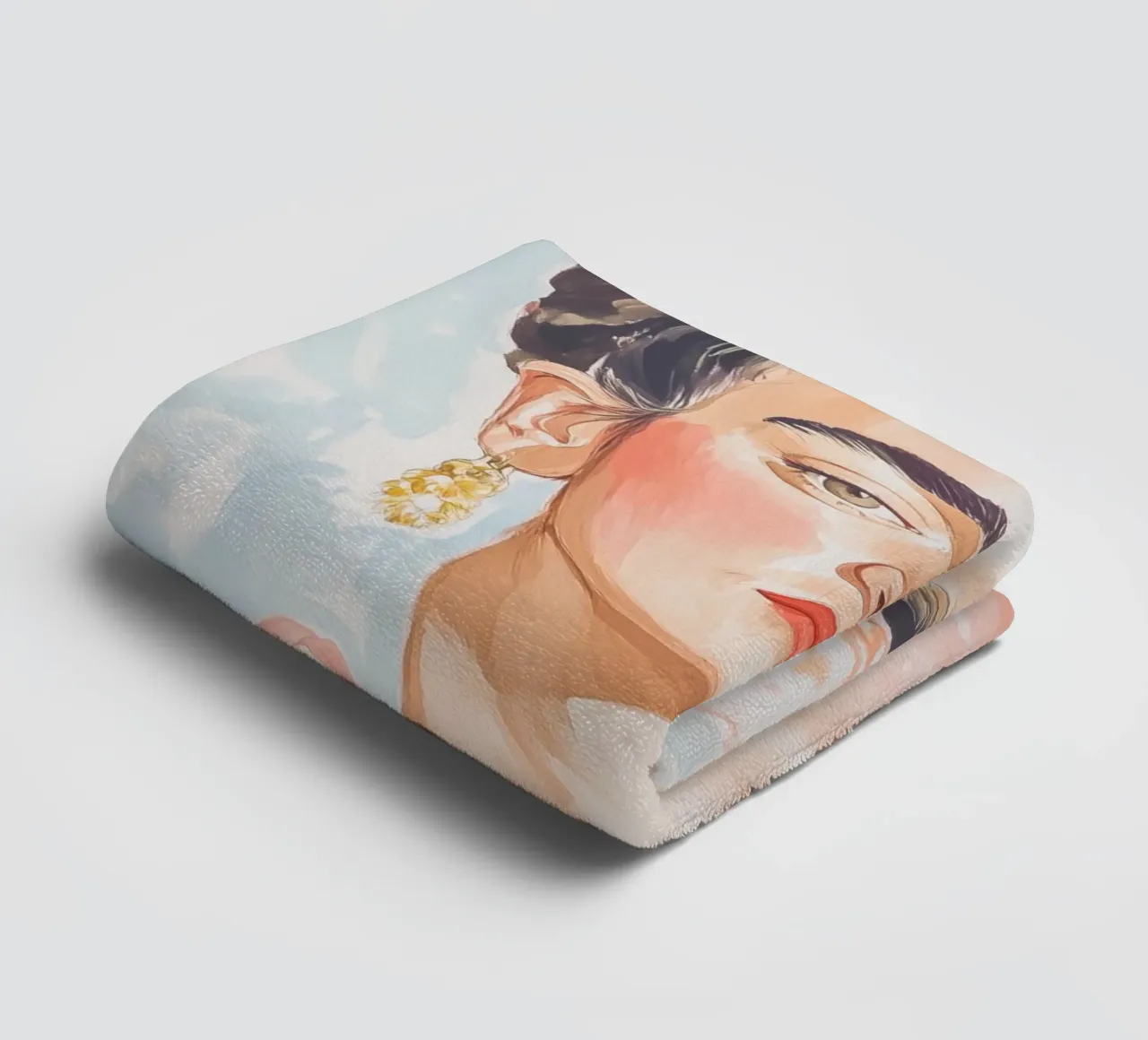 Ritratto di Frida asciugamano da bagno da Melloi Art Print