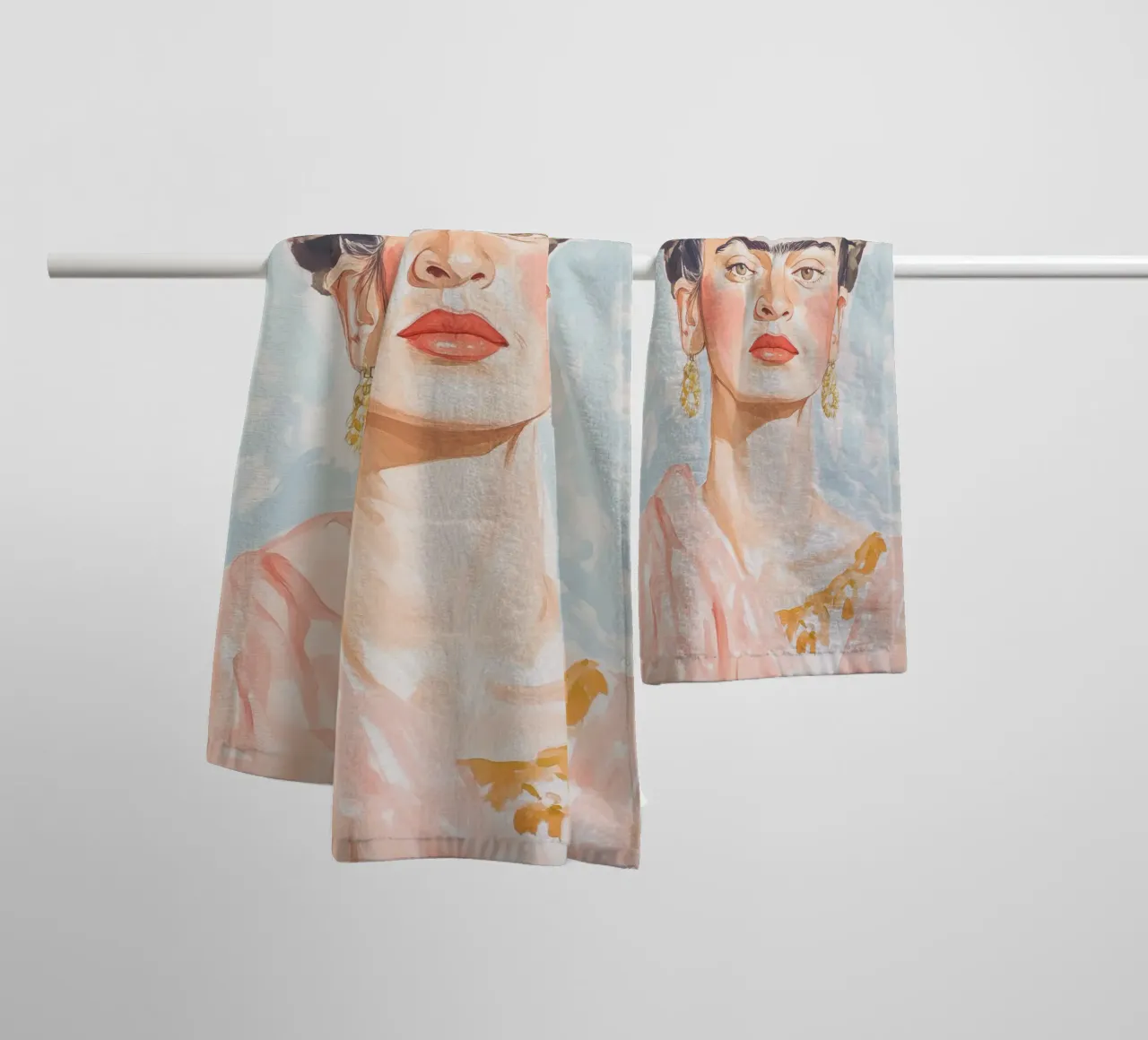 Ritratto di Frida asciugamano da bagno da Melloi Art Print