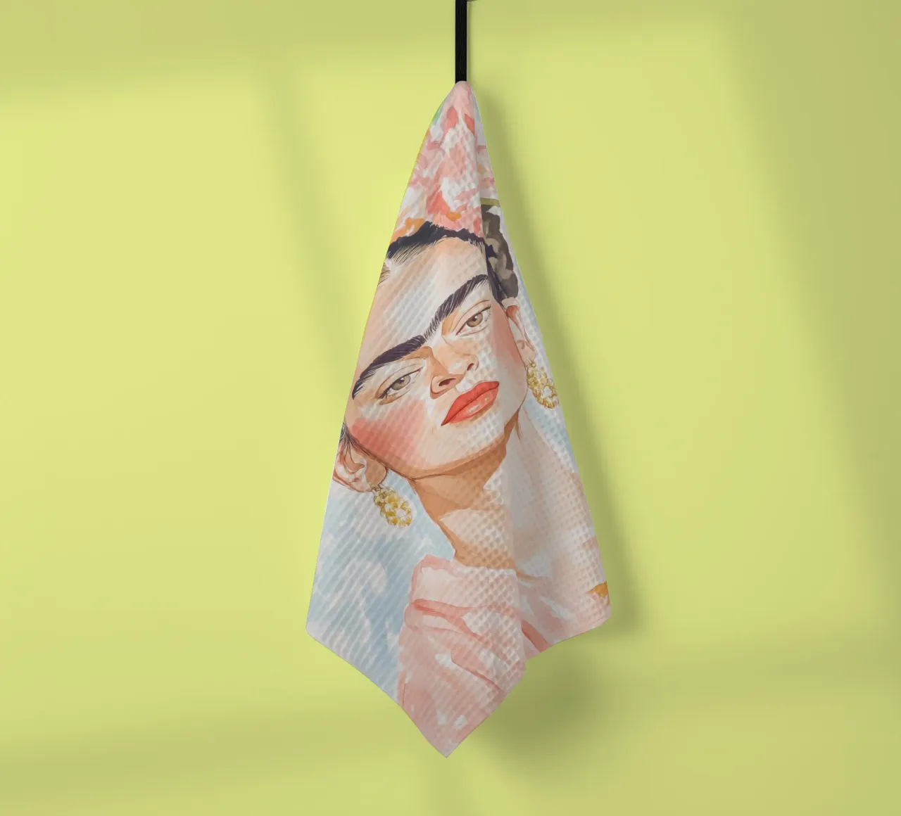 Frida Portrait Art tea towel by Melloi Art Print