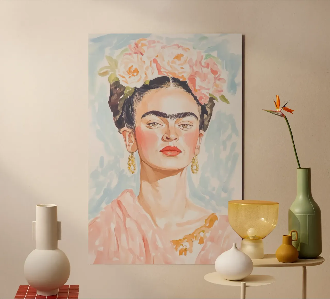 Frida Portrait Art alu-dibond by Melloi Art Print