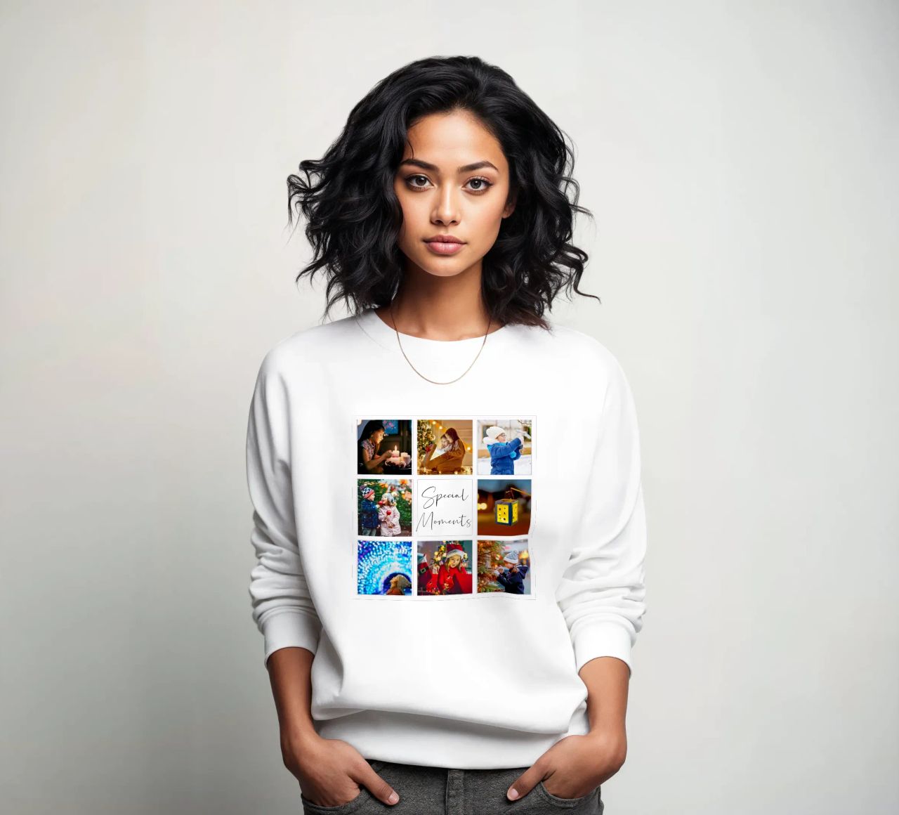Photo Collage Template: Customize Background & Text sweatshirt by Studio Patruschka