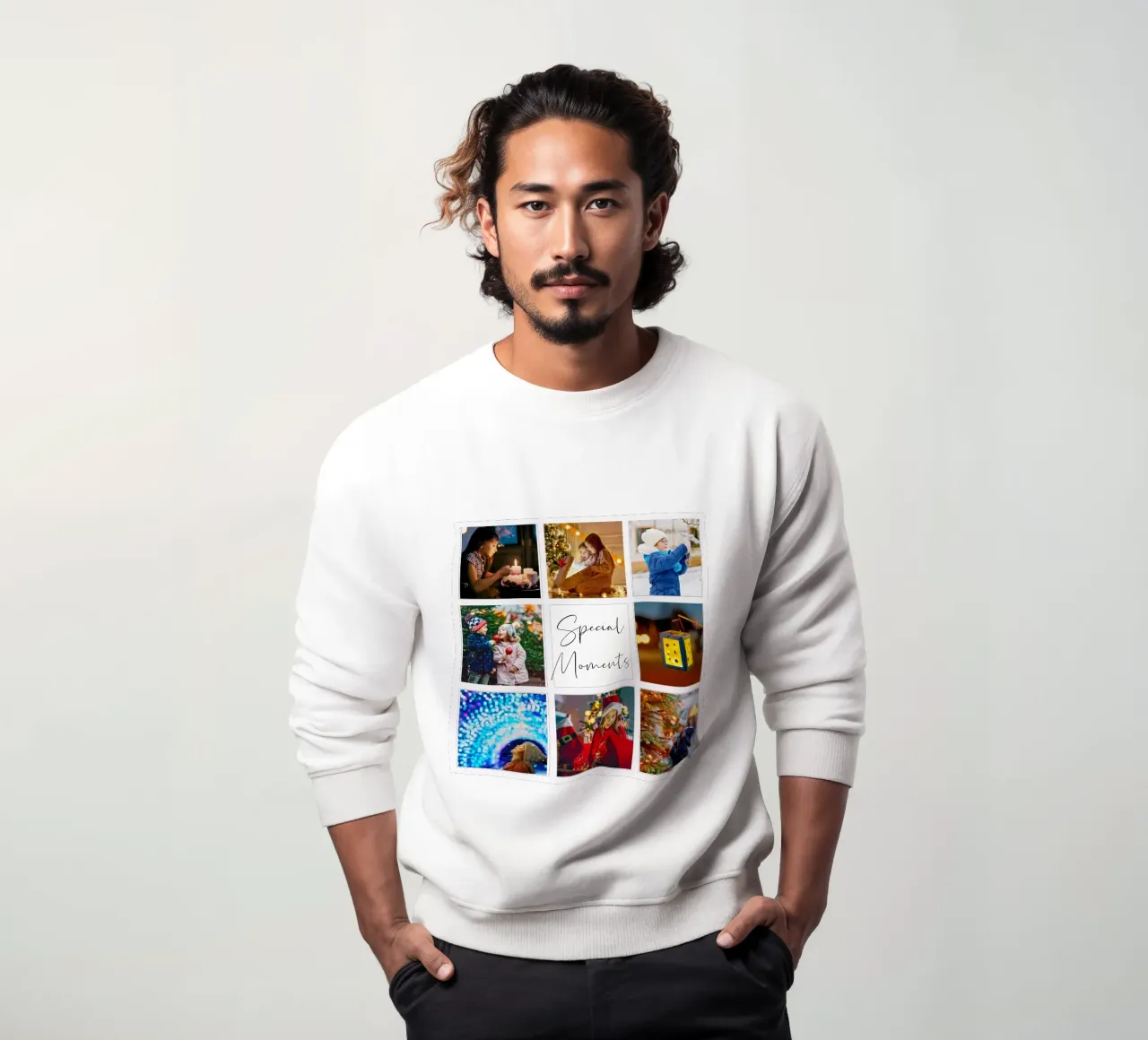Modello di collage di foto: Personalizza sfondo e testo felpa da Studio Patruschka