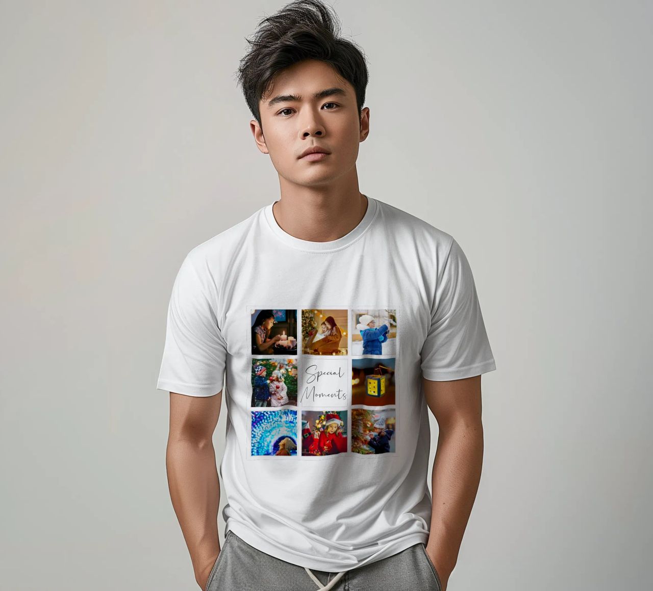 Photo Collage Template: Customize Background & Text t-shirt by Studio Patruschka