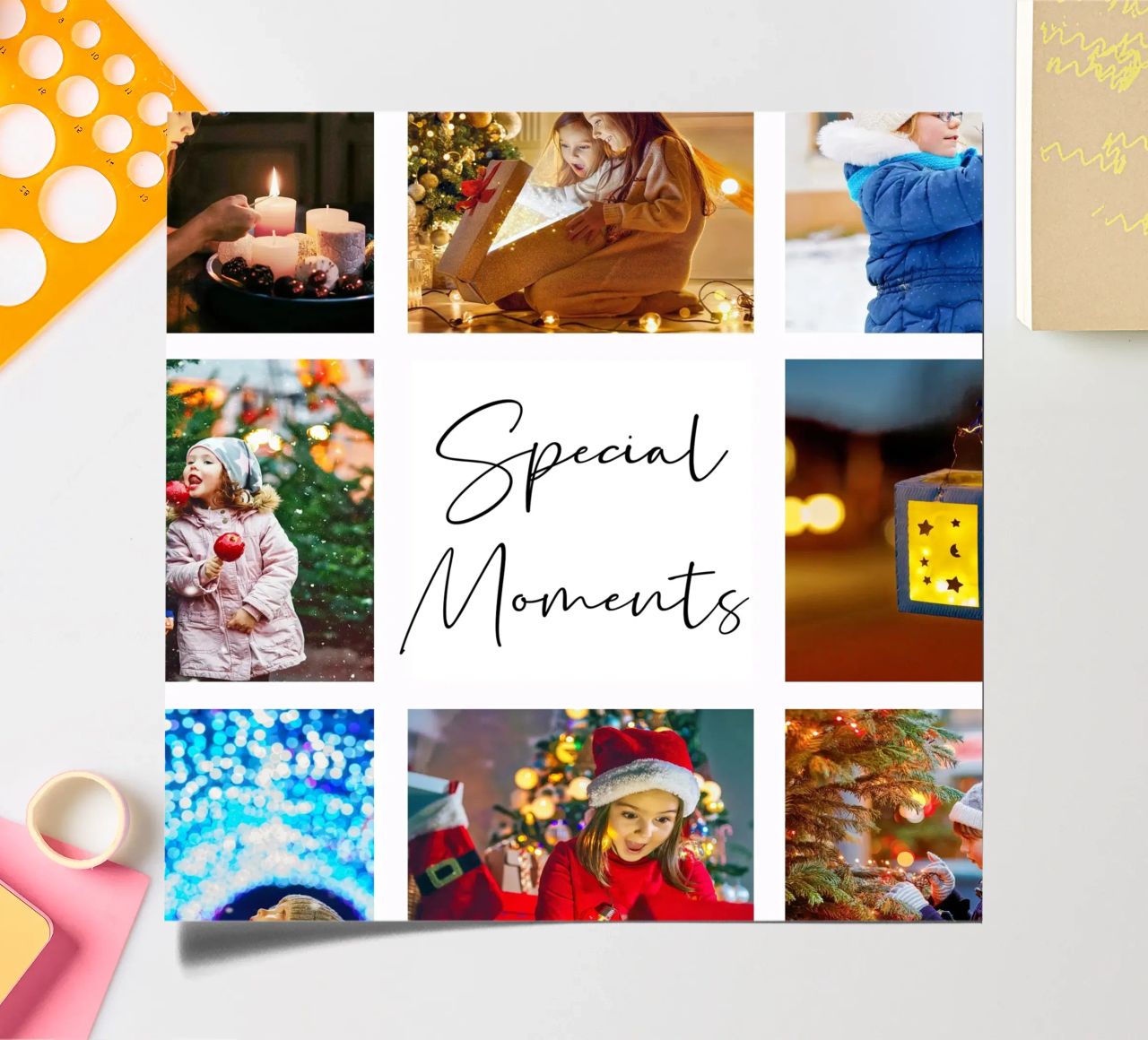 Photo Collage Template: Customize Background & Text sticker sheet by Studio Patruschka