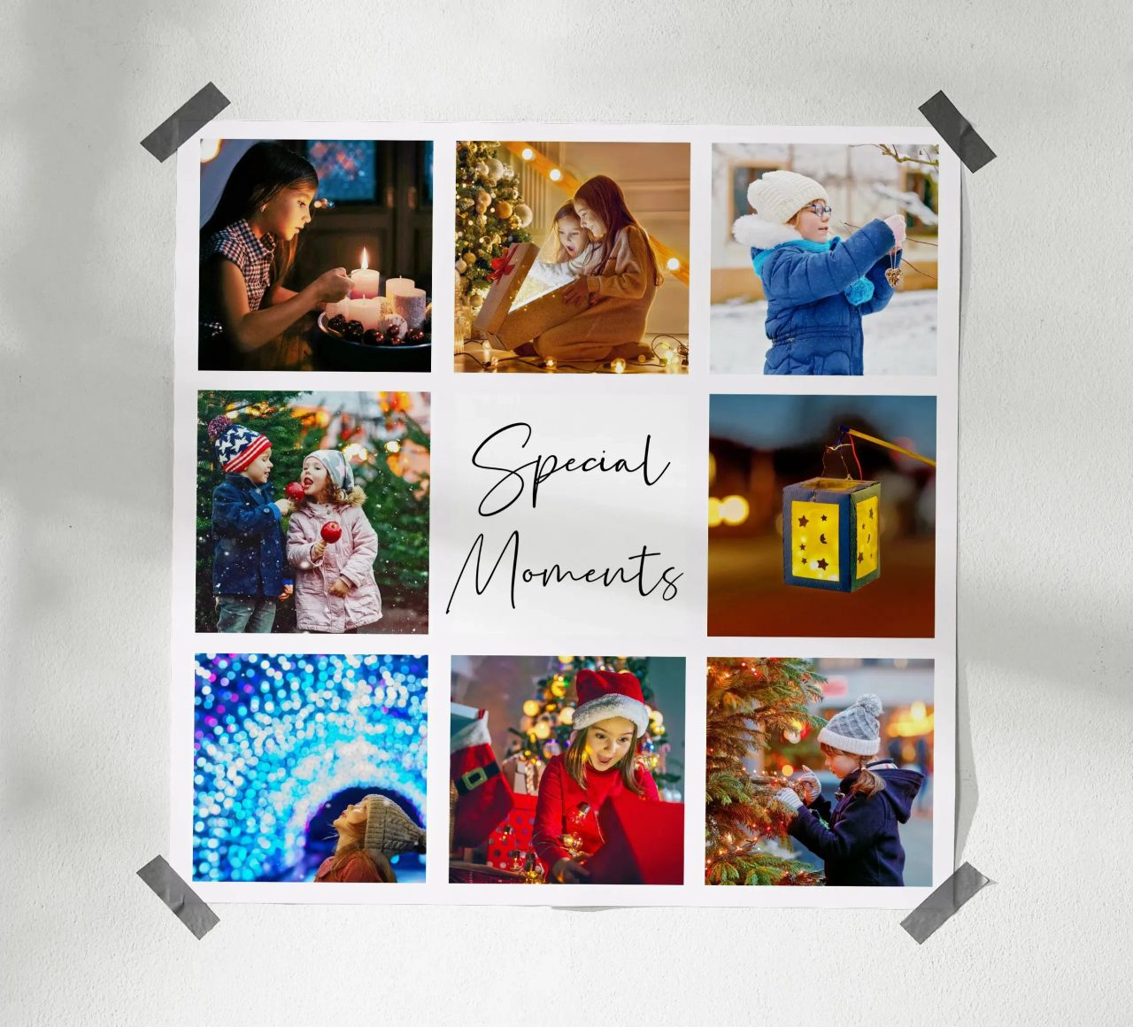 Photo Collage Template: Customize Background & Text poster by Studio Patruschka
