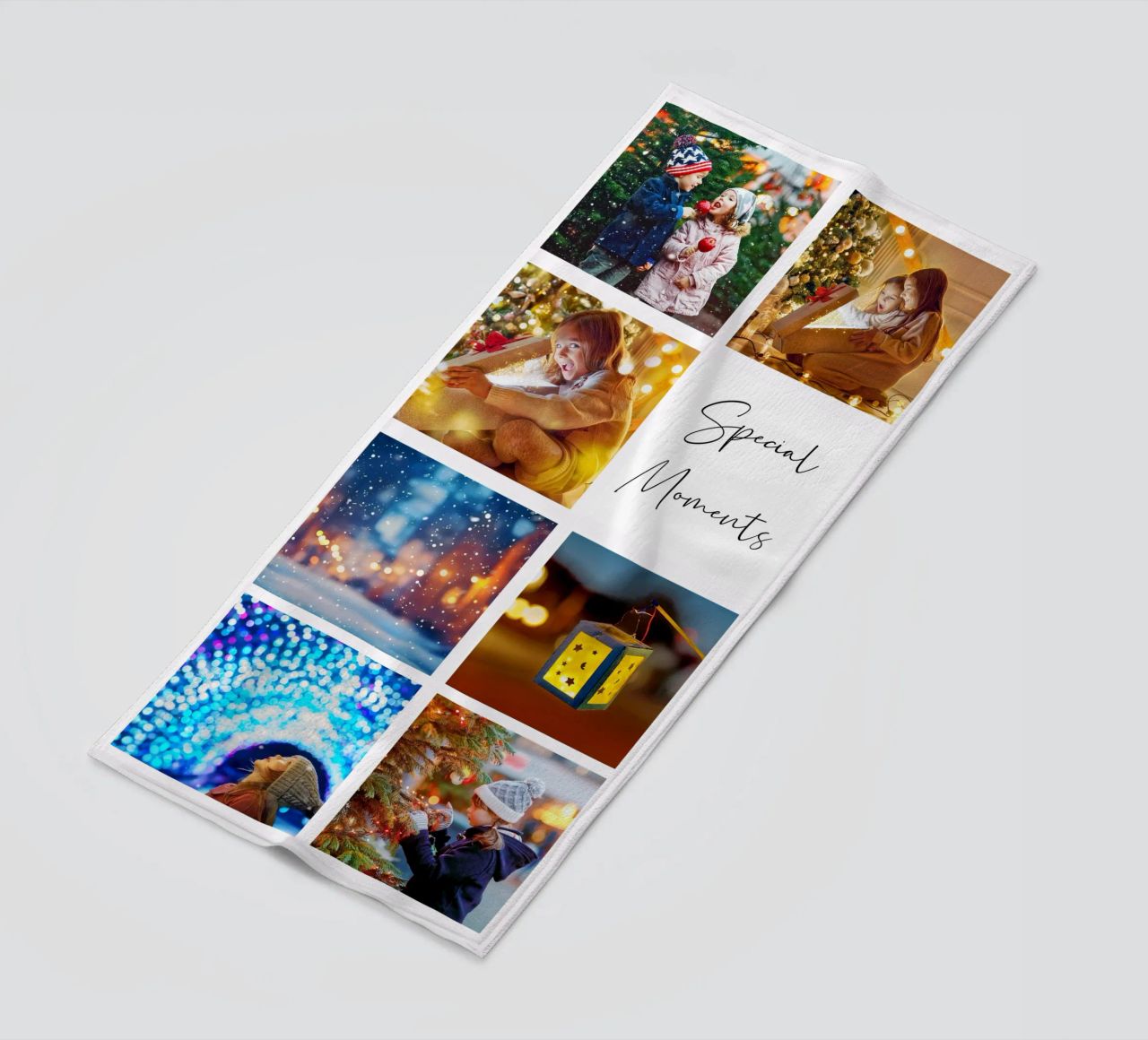 Photo Collage Template: Customize Background & Text beach towel by Studio Patruschka