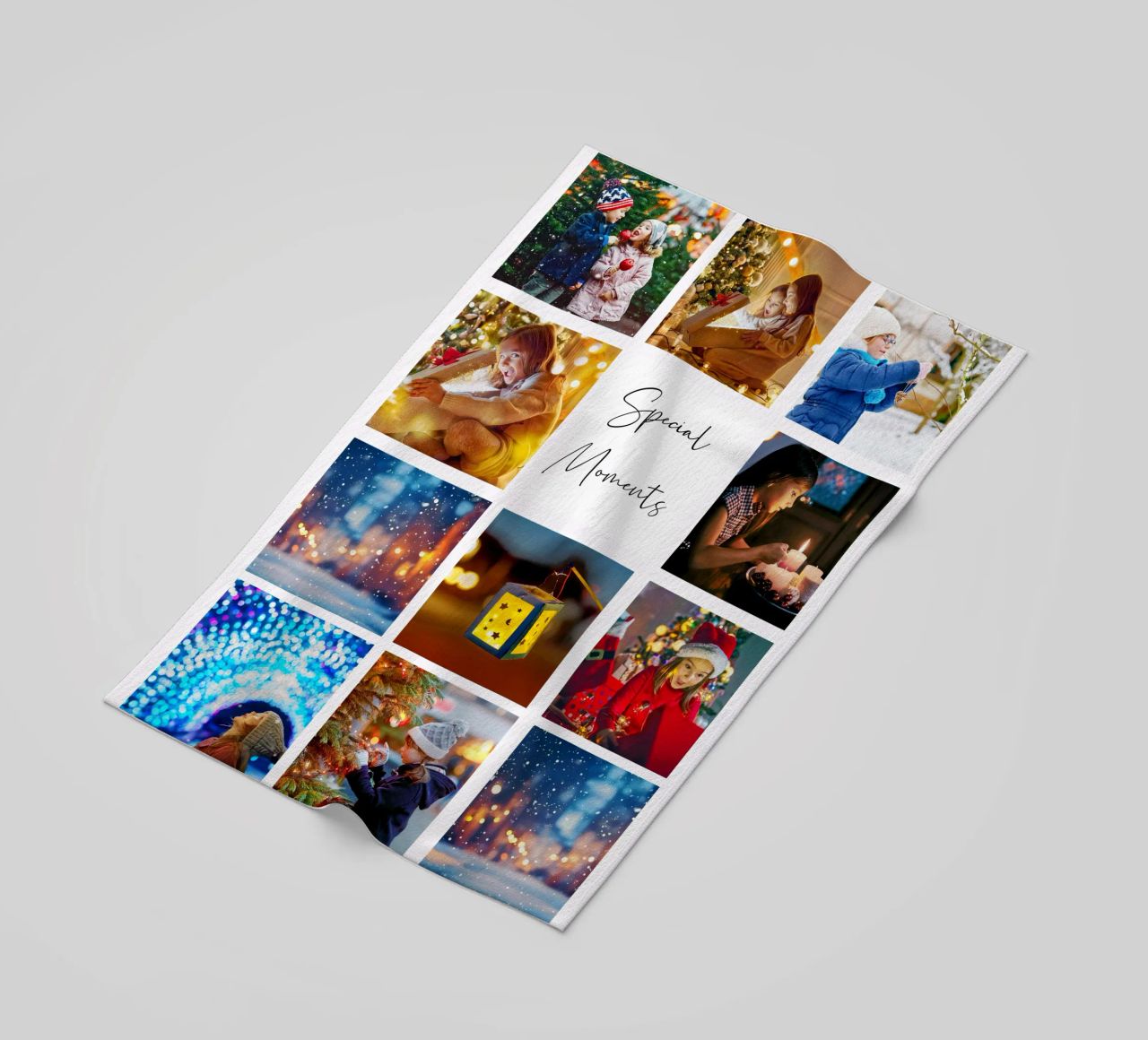 Photo Collage Template: Customize Background & Text beach towel by Studio Patruschka