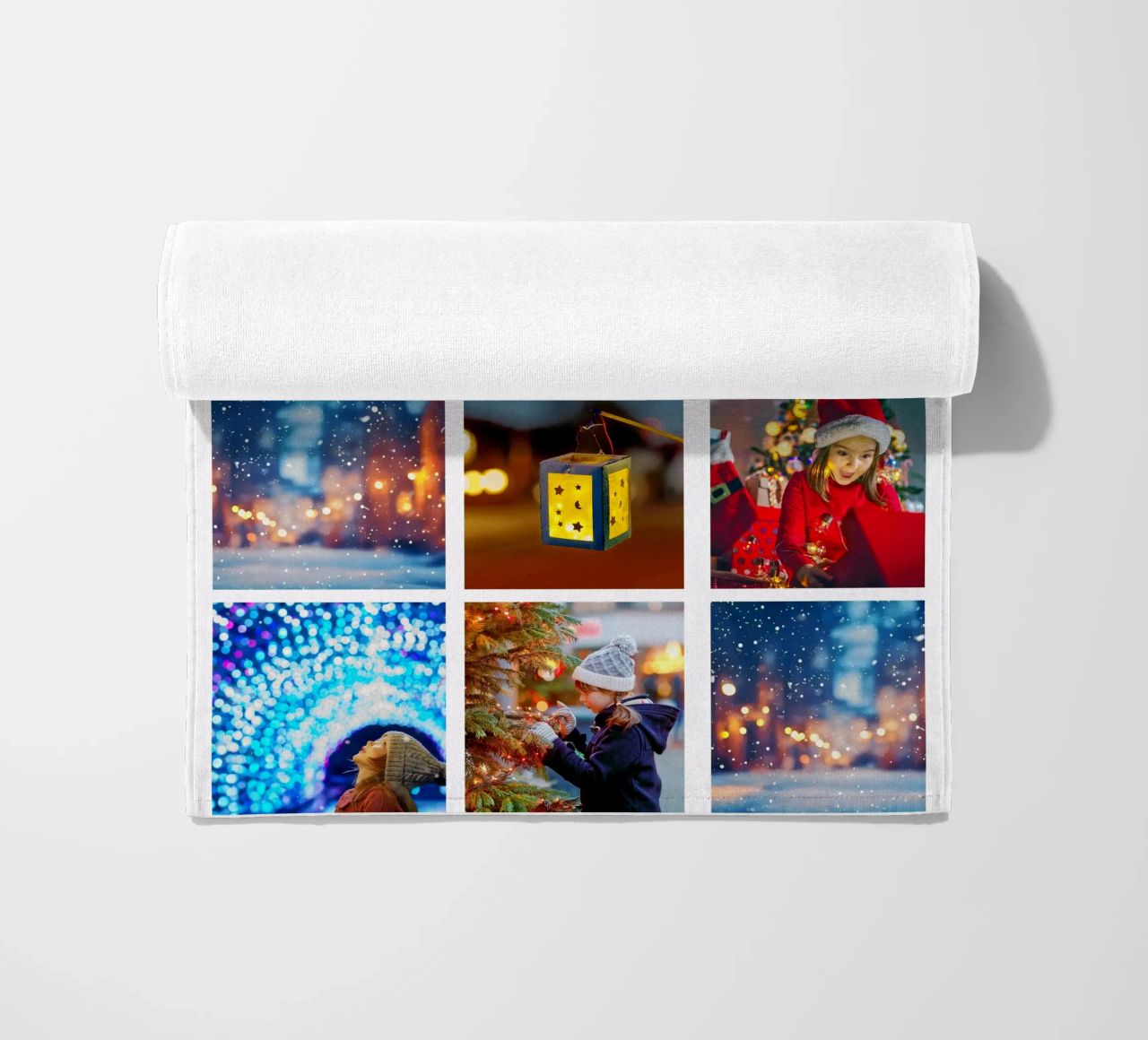 Photo Collage Template: Customize Background & Text beach towel by Studio Patruschka