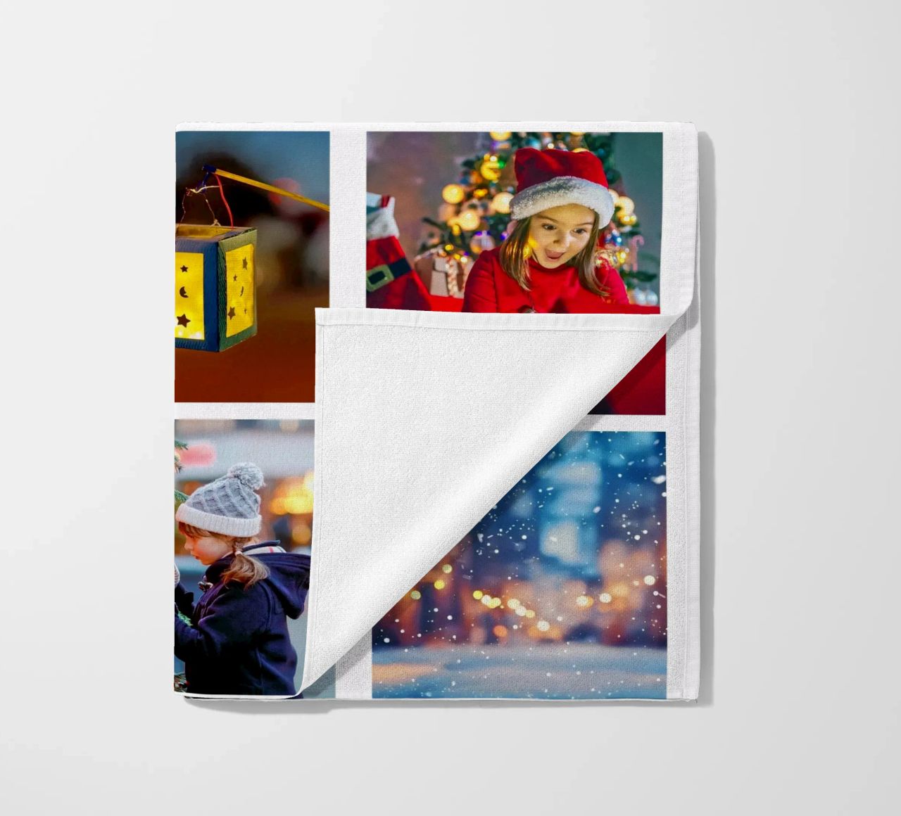 Photo Collage Template: Customize Background & Text beach towel by Studio Patruschka