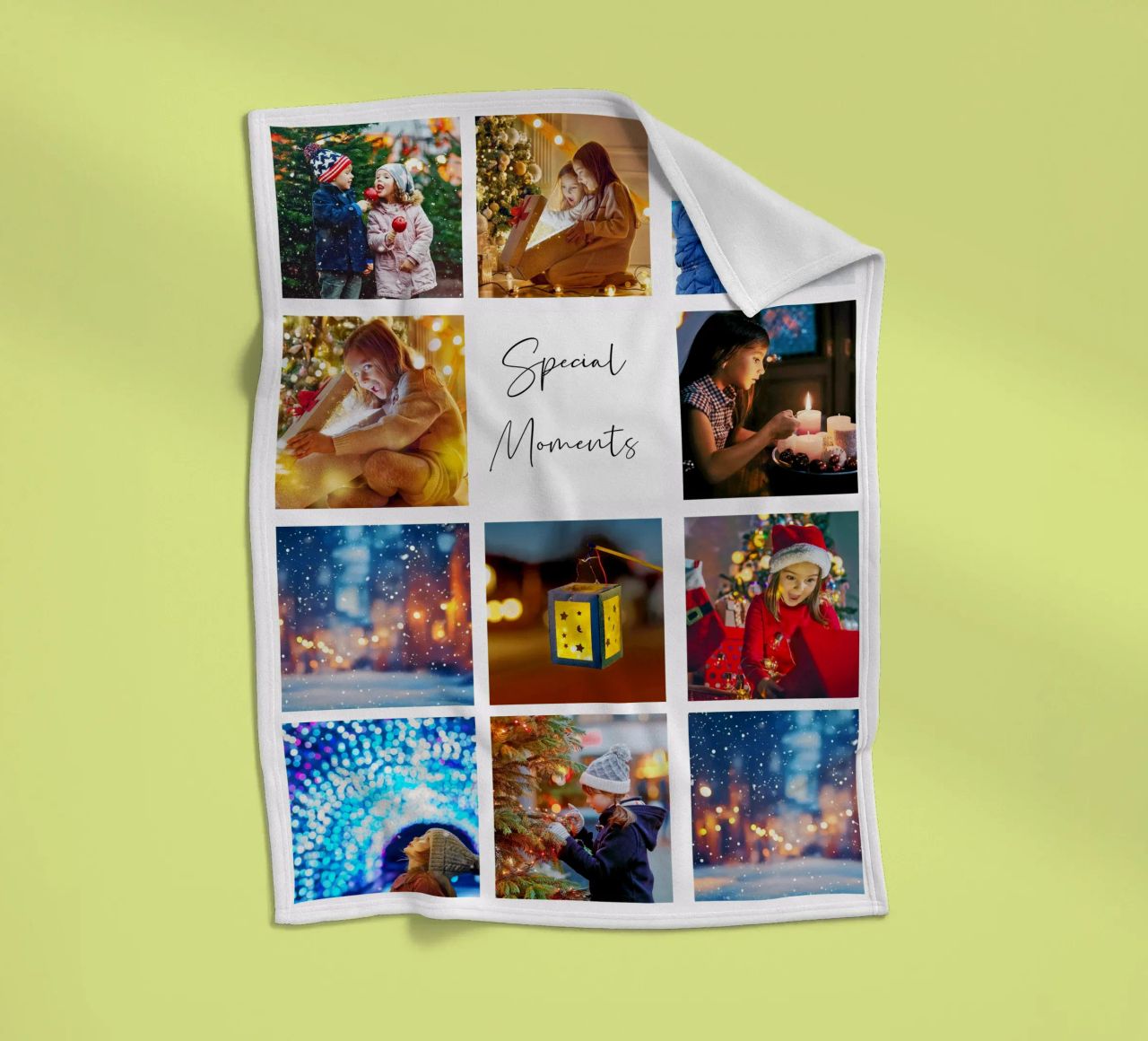 Photo Collage Template: Customize Background & Text fleece blanket by Studio Patruschka