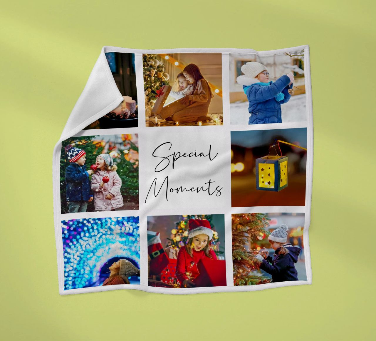 Photo Collage Template: Customize Background & Text fleece blanket by Studio Patruschka