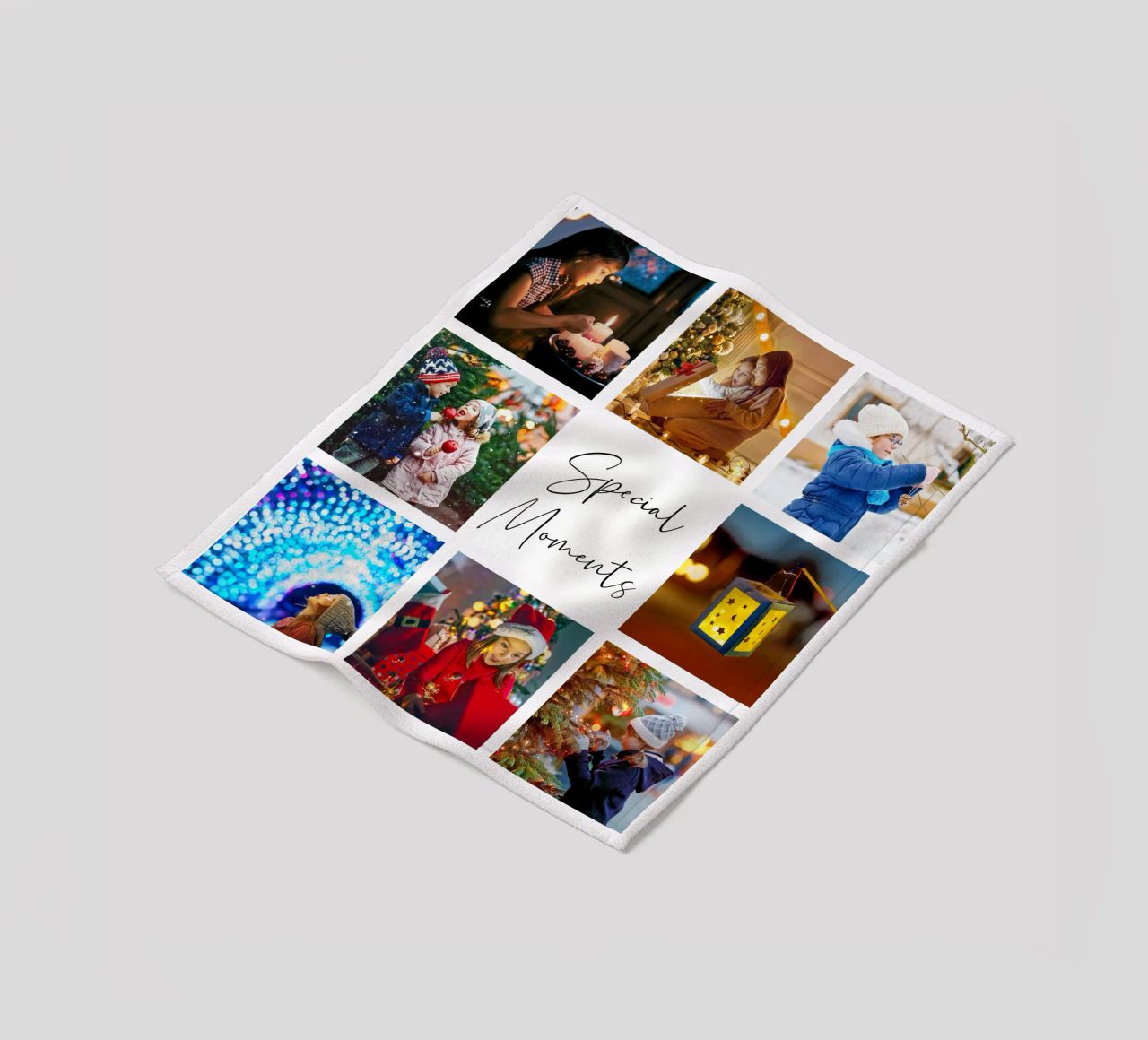 Photo Collage Template: Customize Background & Text fleece blanket by Studio Patruschka