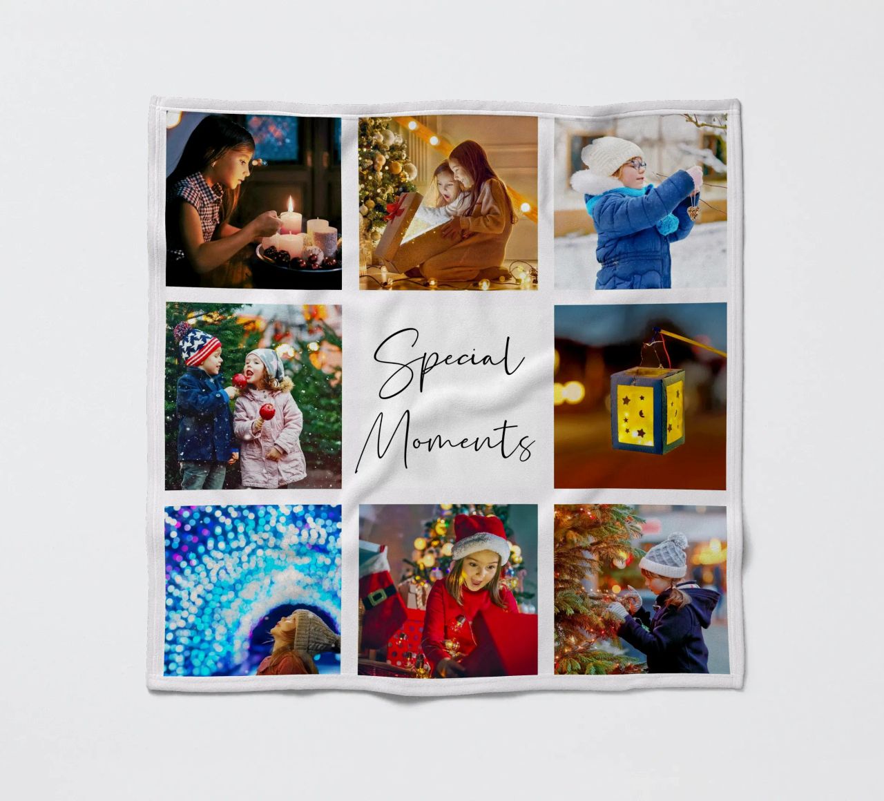 Photo Collage Template: Customize Background & Text fleece blanket by Studio Patruschka