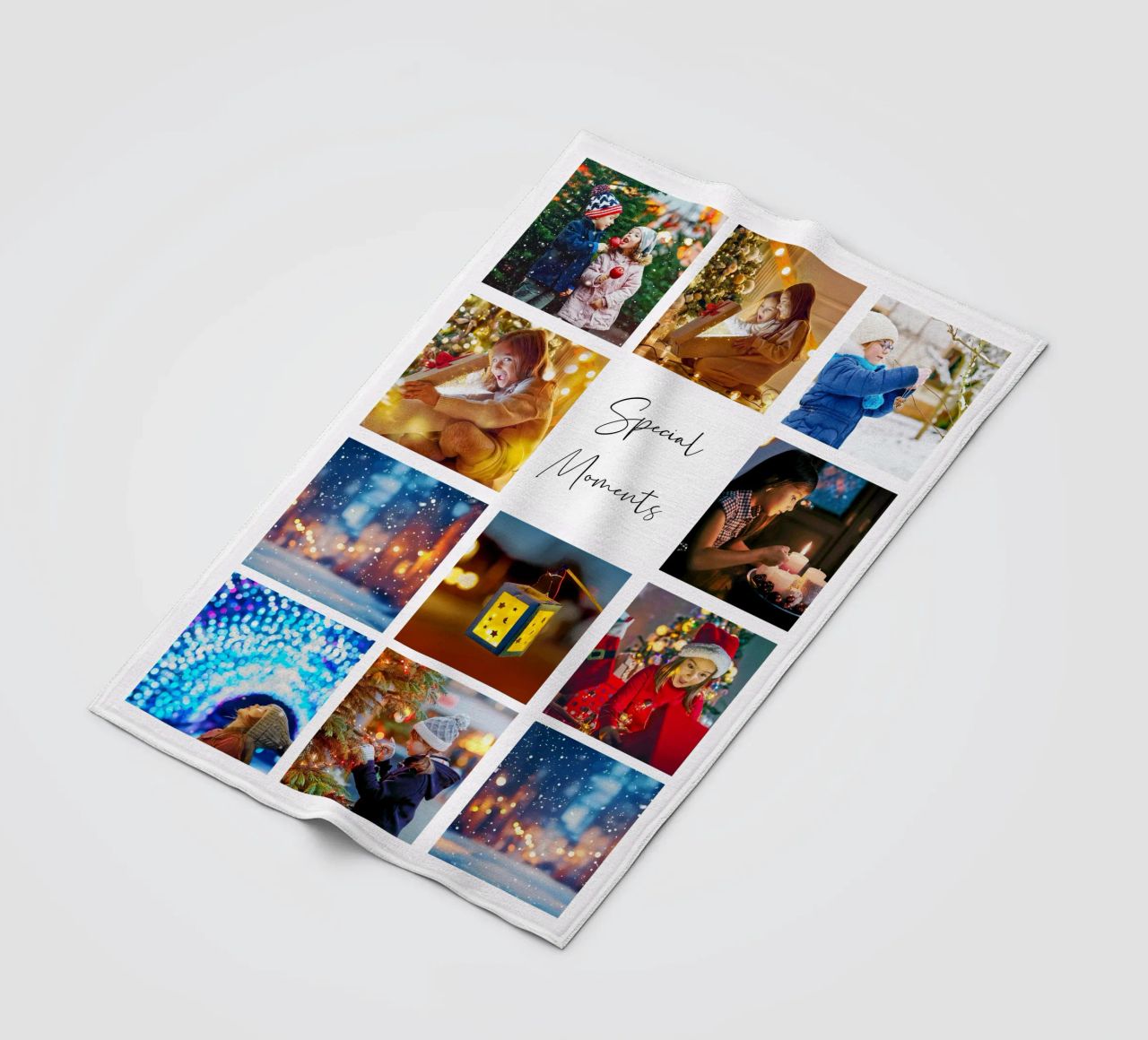 Photo Collage Template: Customize Background & Text fleece blanket by Studio Patruschka