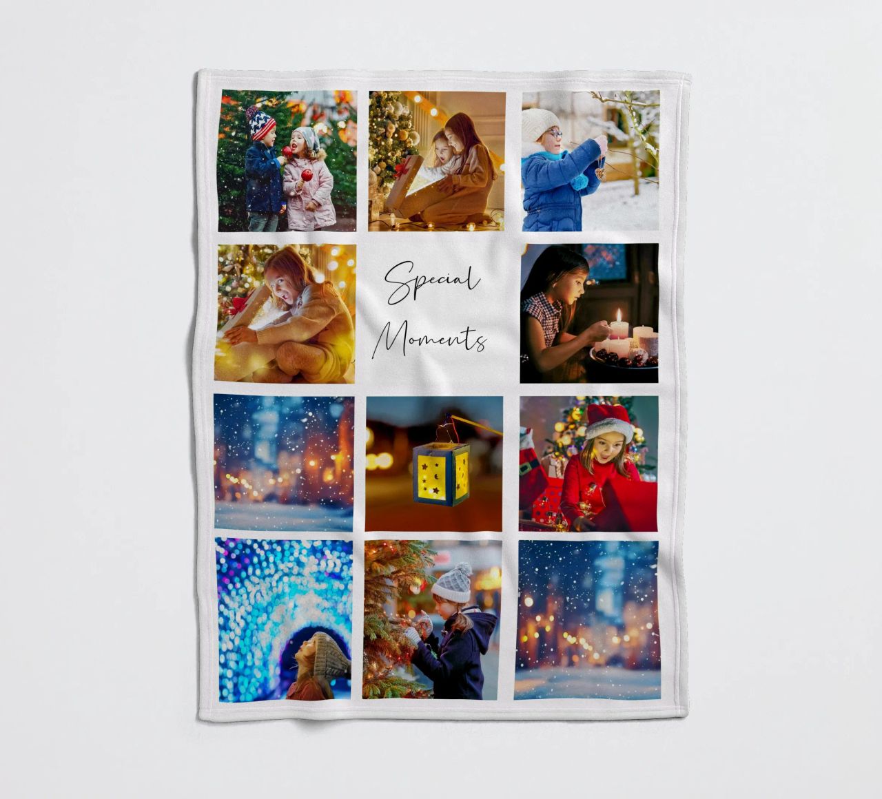 Photo Collage Template: Customize Background & Text fleece blanket by Studio Patruschka