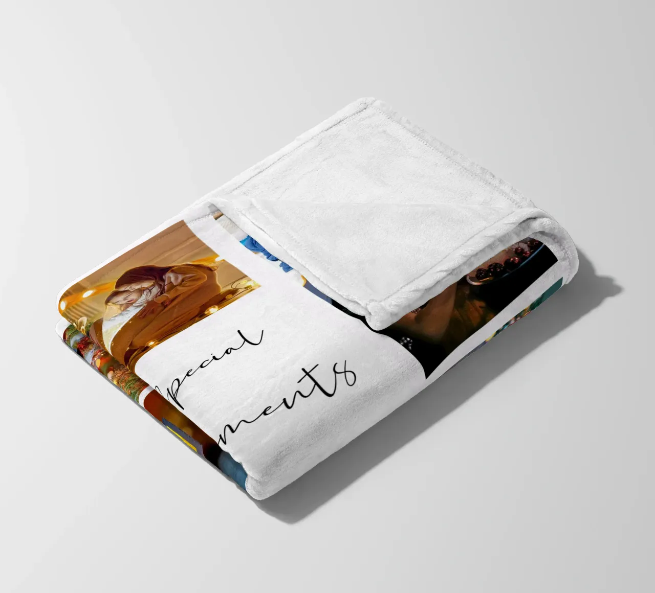 Modello di collage di foto: Personalizza sfondo e testo coperta in pile da Studio Patruschka