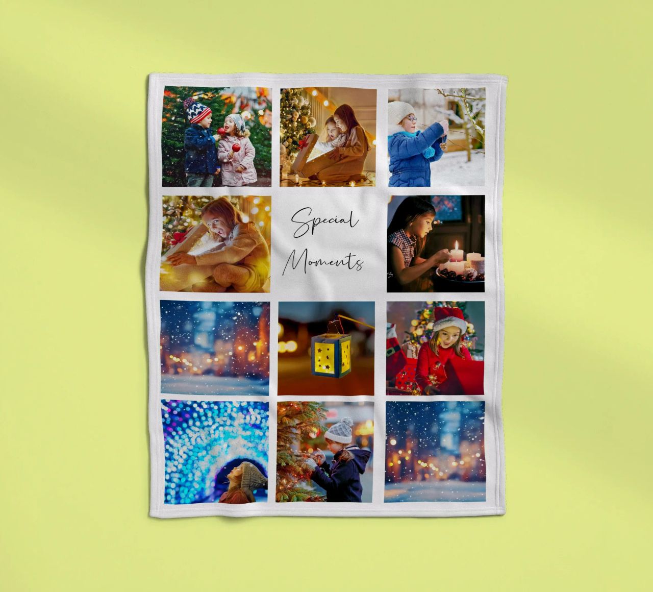 Photo Collage Template: Customize Background & Text fleece blanket by Studio Patruschka