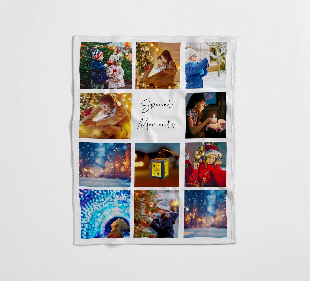 Photo Collage Template: Customize Background & Text fleece blanket by Studio Patruschka