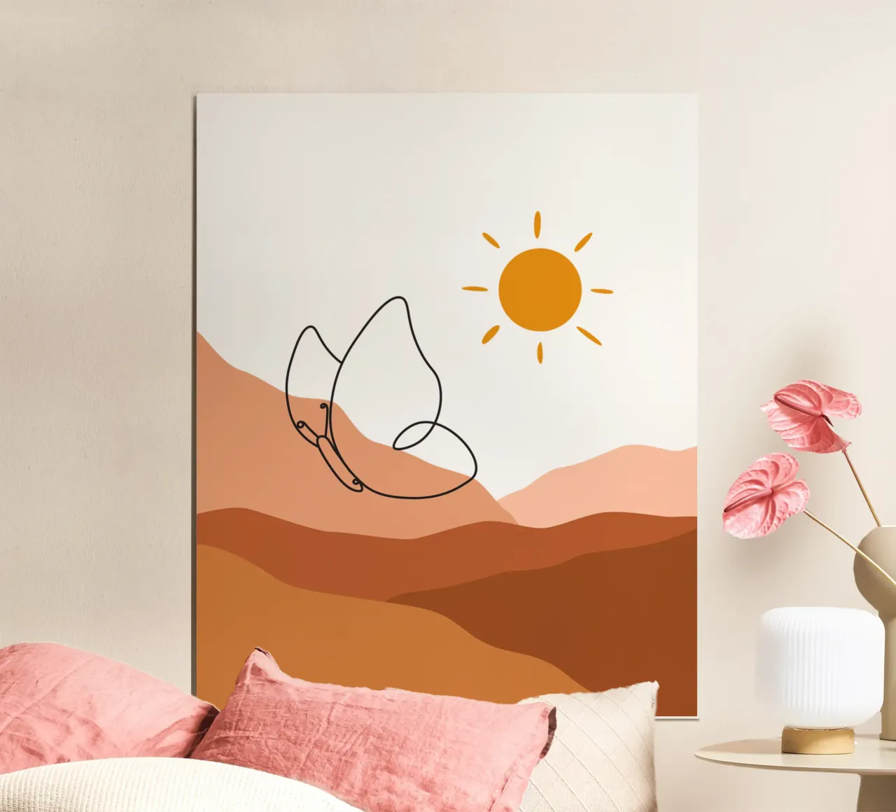 Farfalla volante moderna e minimalista poster con telaio in plastica da YSV MINIMALIST