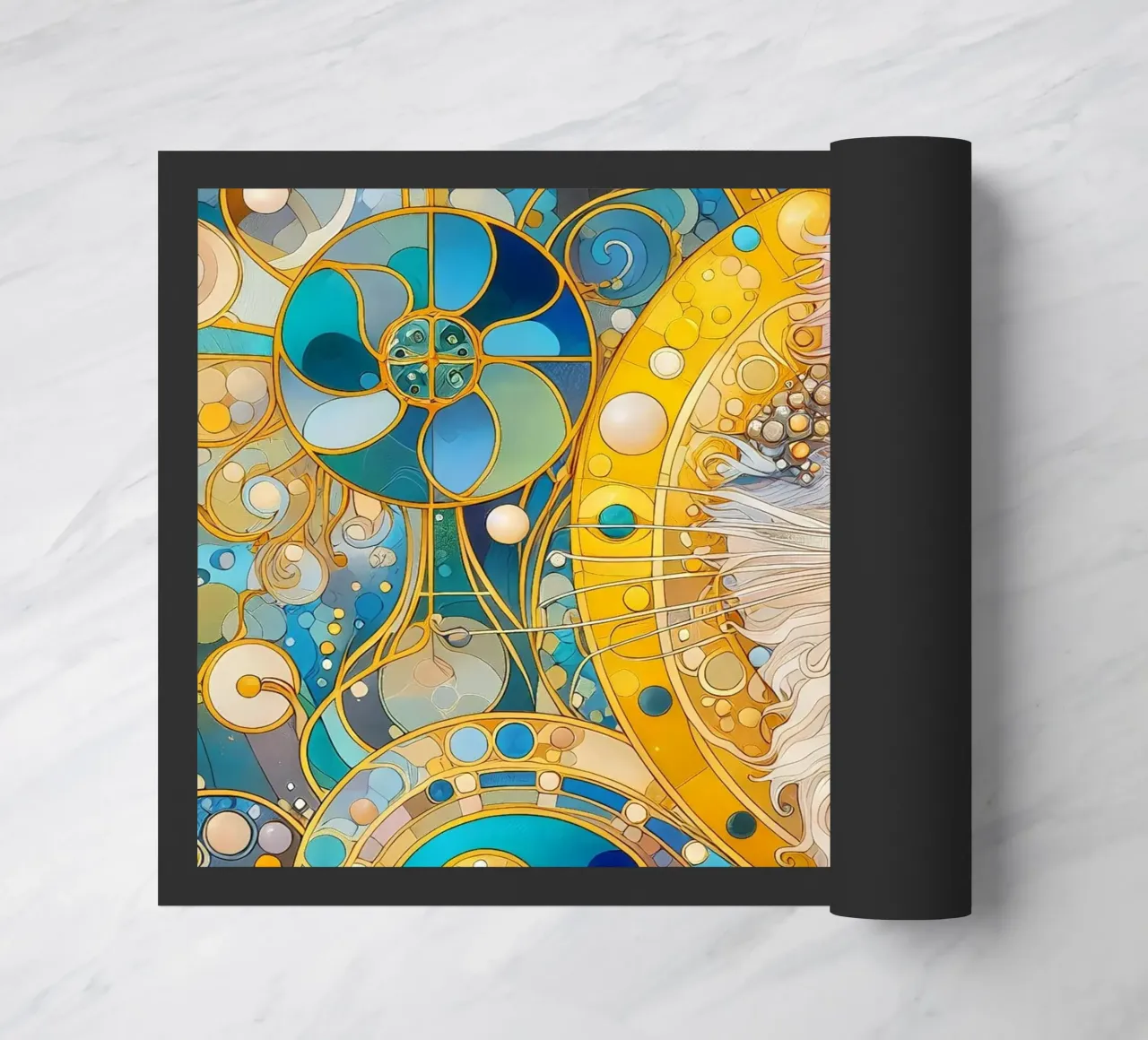 Witte kat deurmat van Art-Nouveau-Dsg