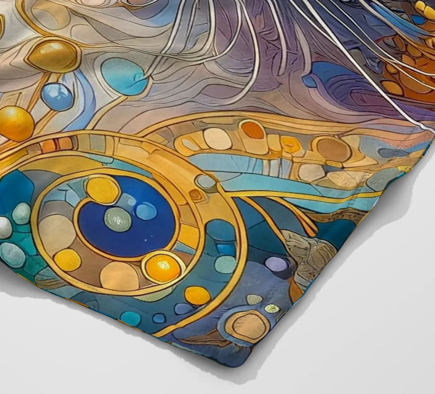 Chat blanc plaid polaire de Art-Nouveau-Dsg