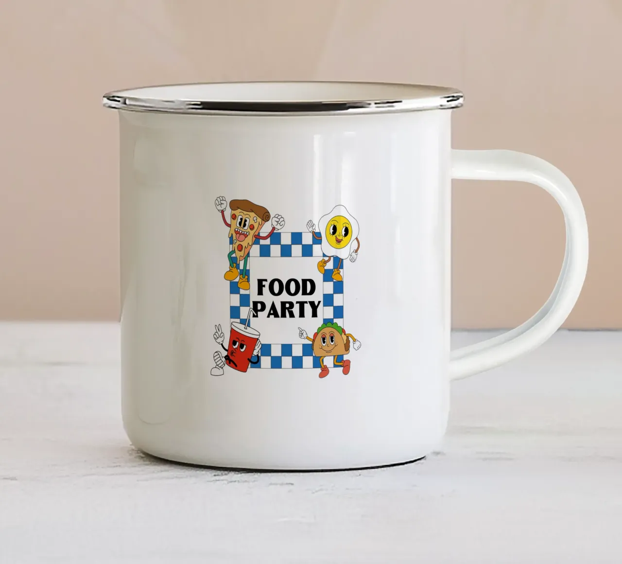 FOOD PARTY tazza in smalto da Einfach Uebel