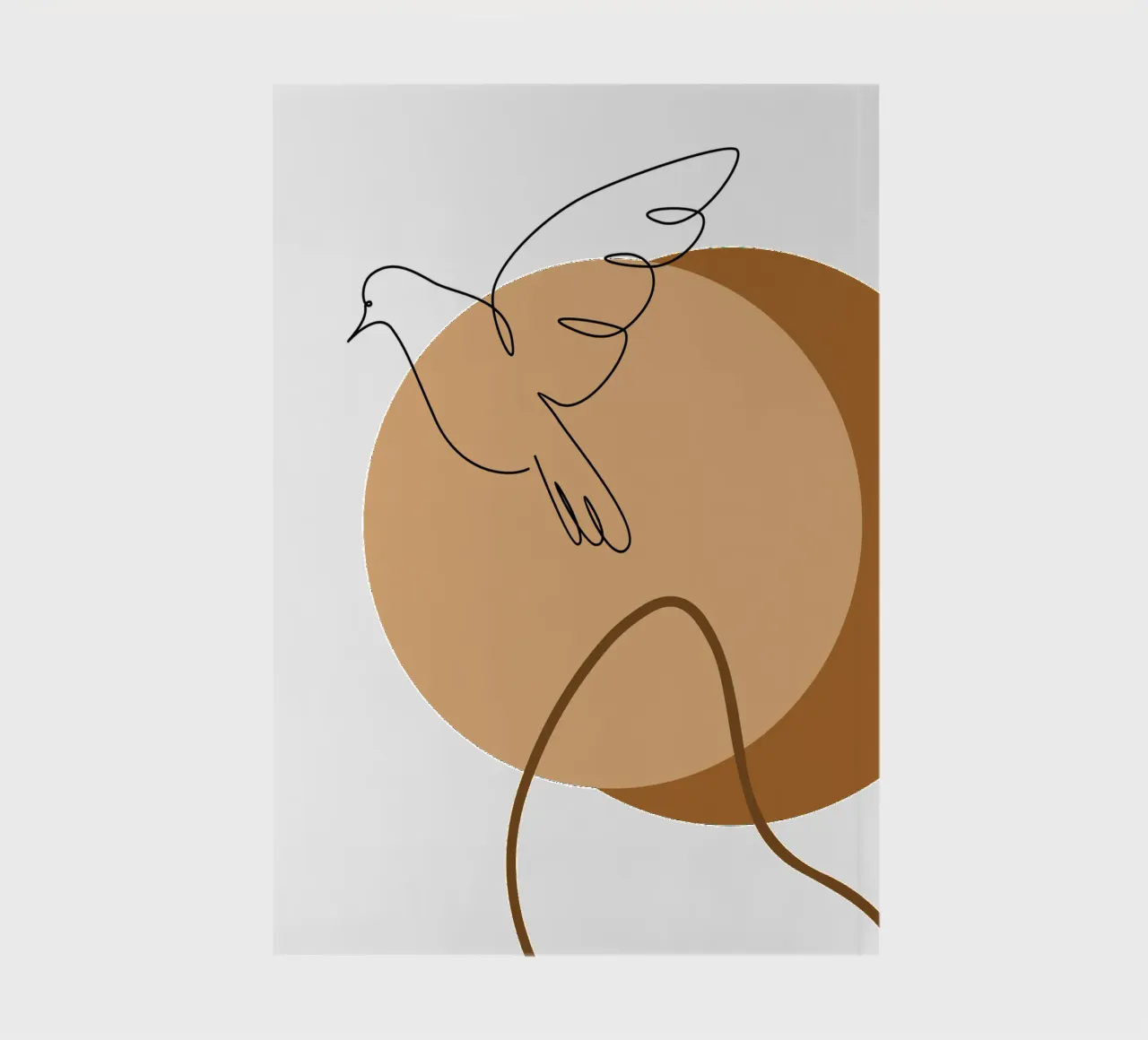 Modern minimalist flying bird notebook by YSV MINIMALIST