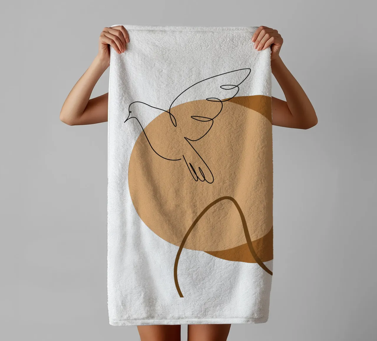 Modern minimalist flying bird towel by YSV MINIMALIST
