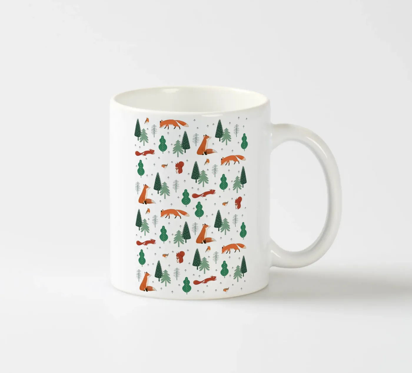 Waldtiere Muster ceramic mug by VIERUNDFÜNFZIG