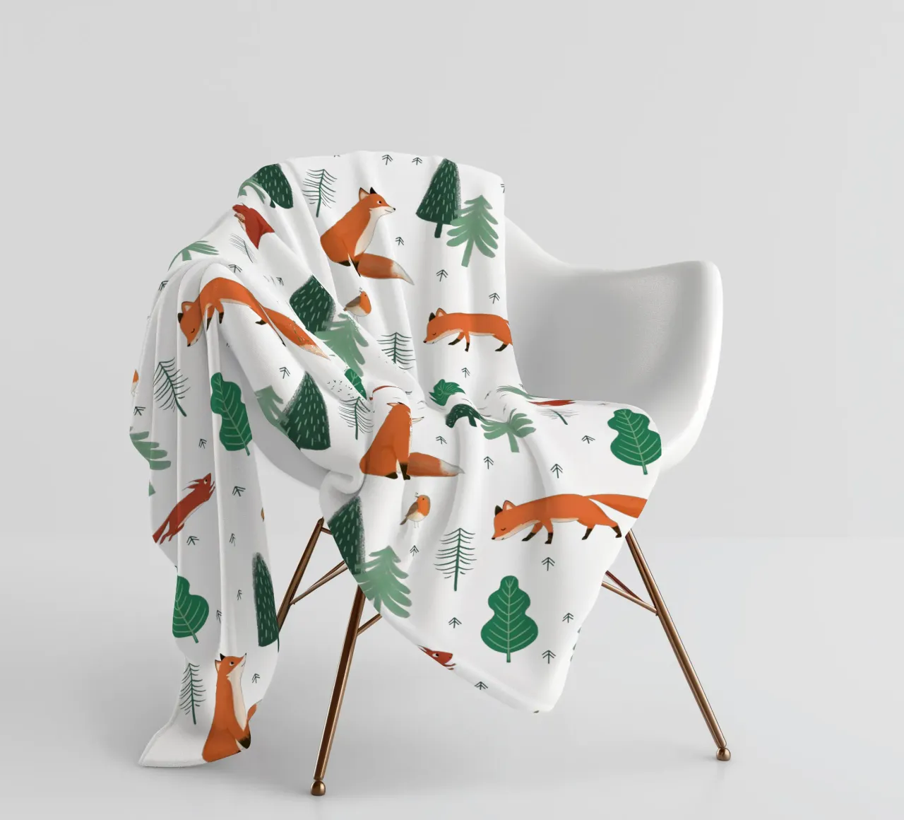 Waldtiere Muster fleecedeken van VIERUNDFÜNFZIG
